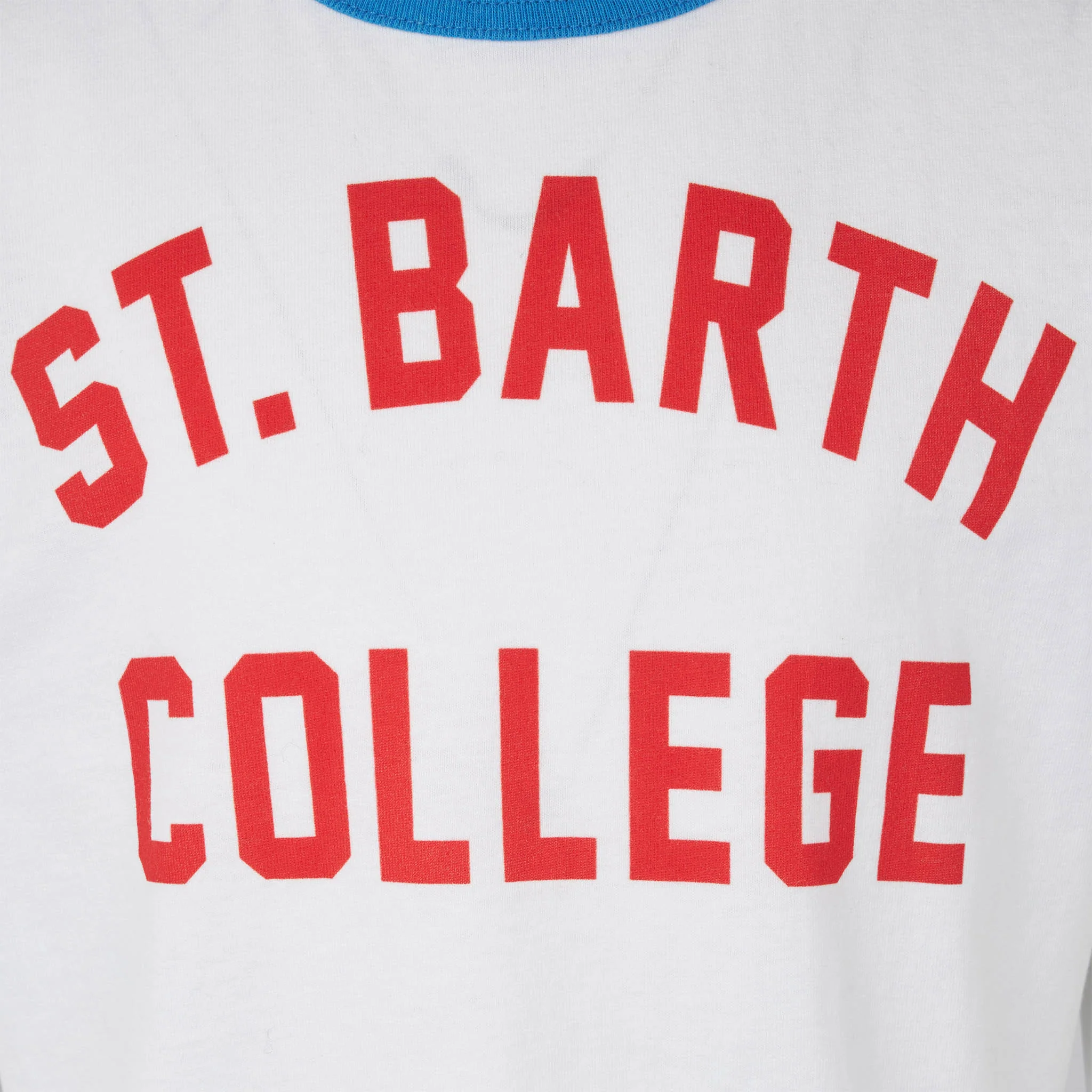 Boy cotton t-shirt with St. Barth College lettering - Image 2