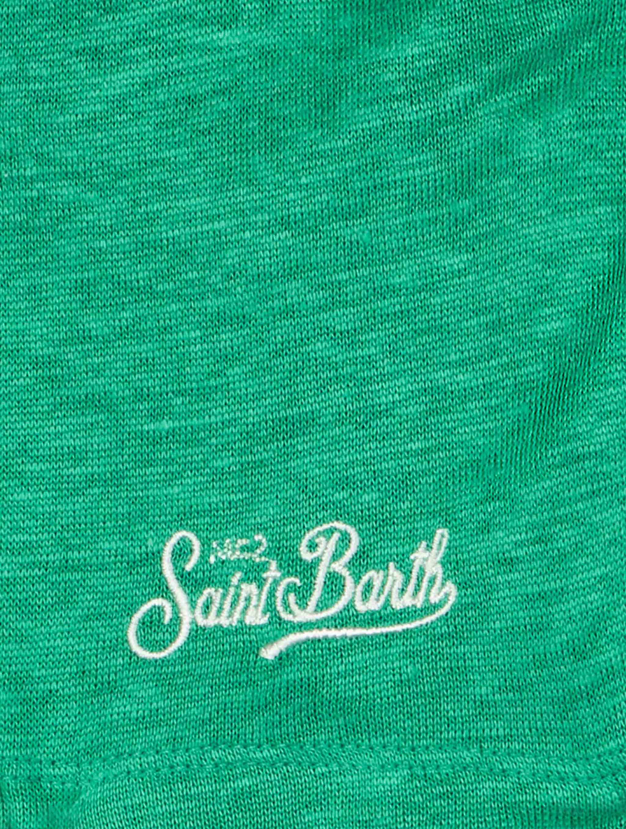 Kid green linen jersey t-shirt Alex - Image 3