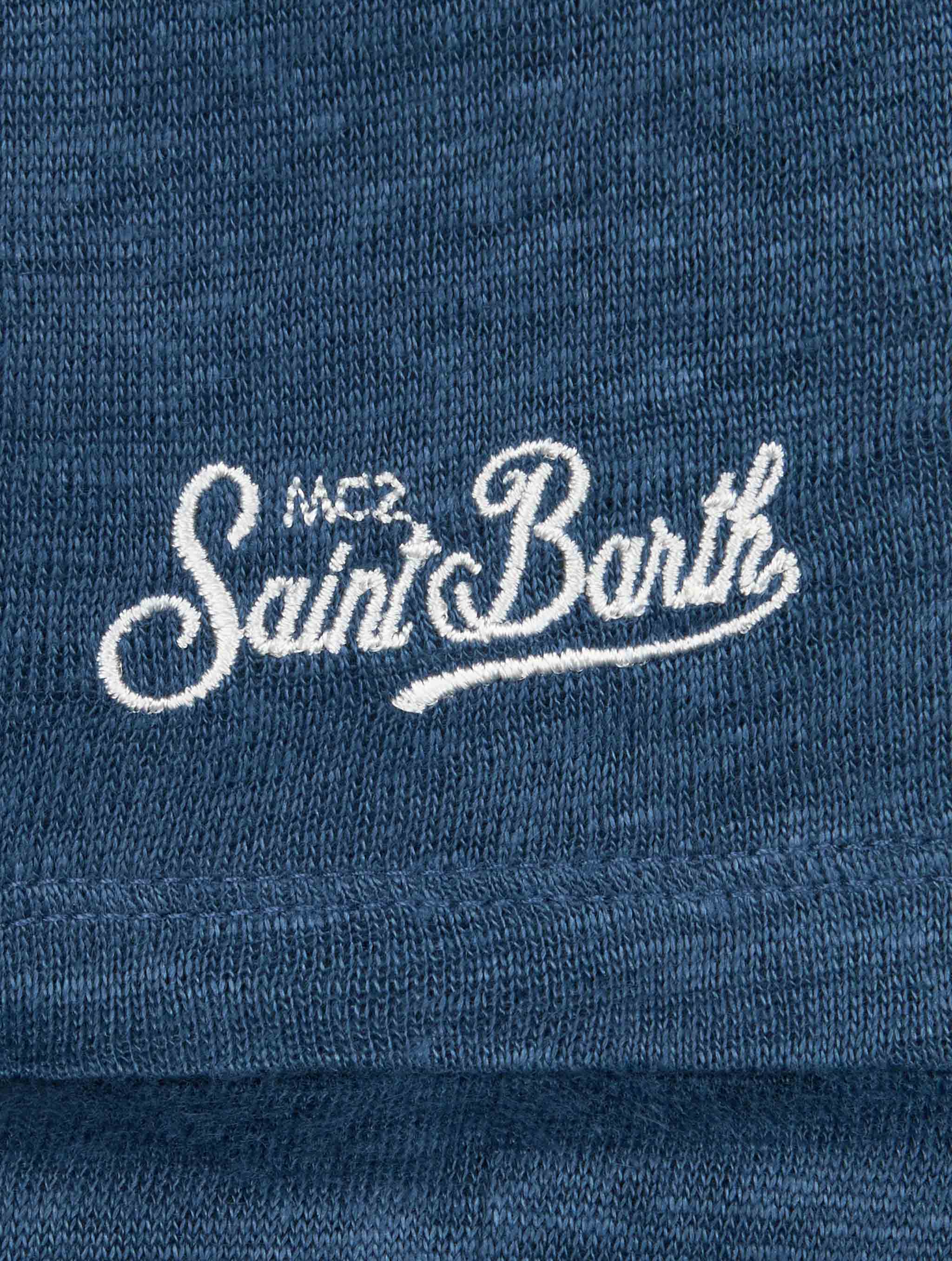 Kid marine blue linen jersey t-shirt Alex - Image 3