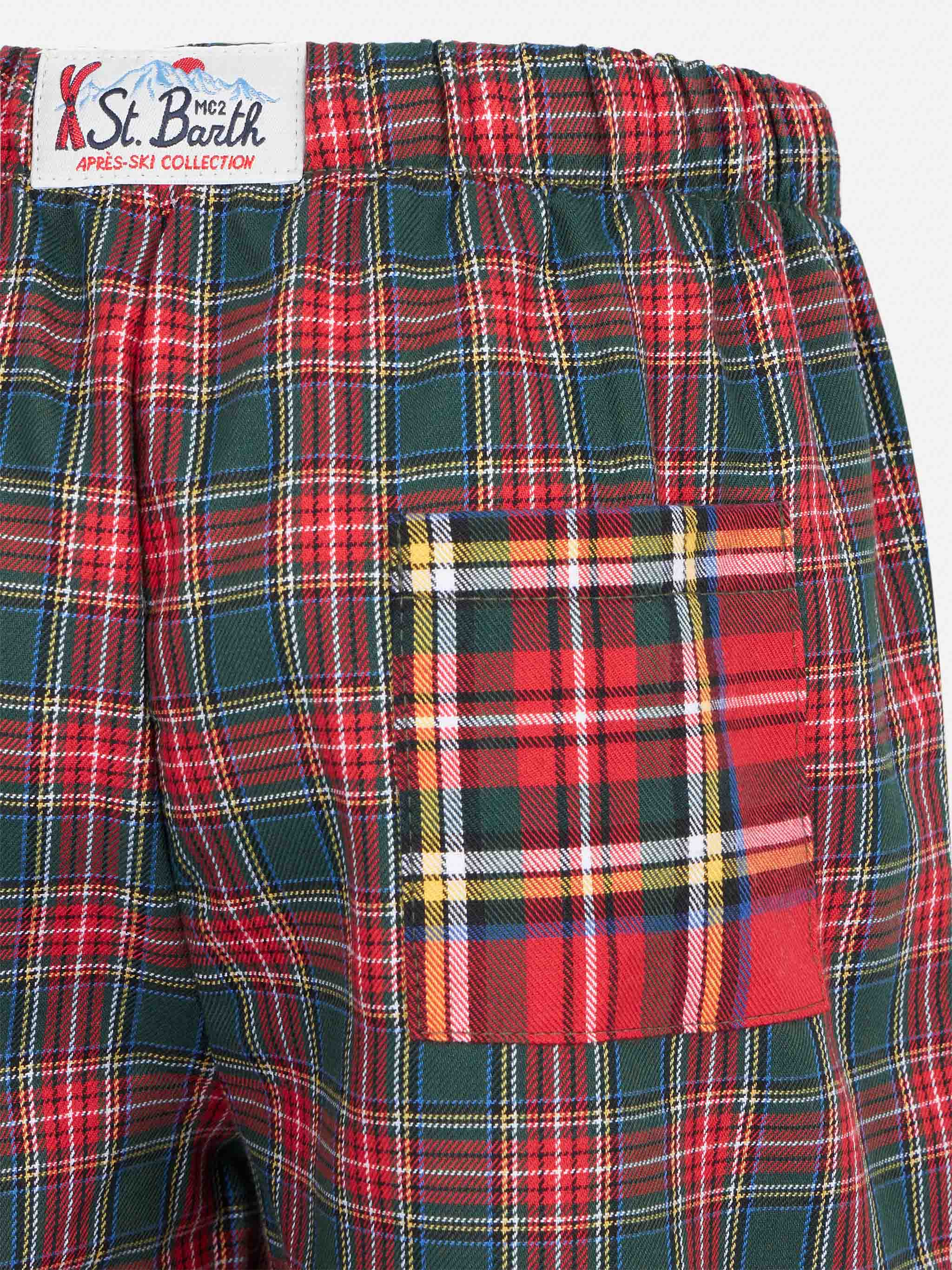 Kid pajama pants with tartan print - Image 3