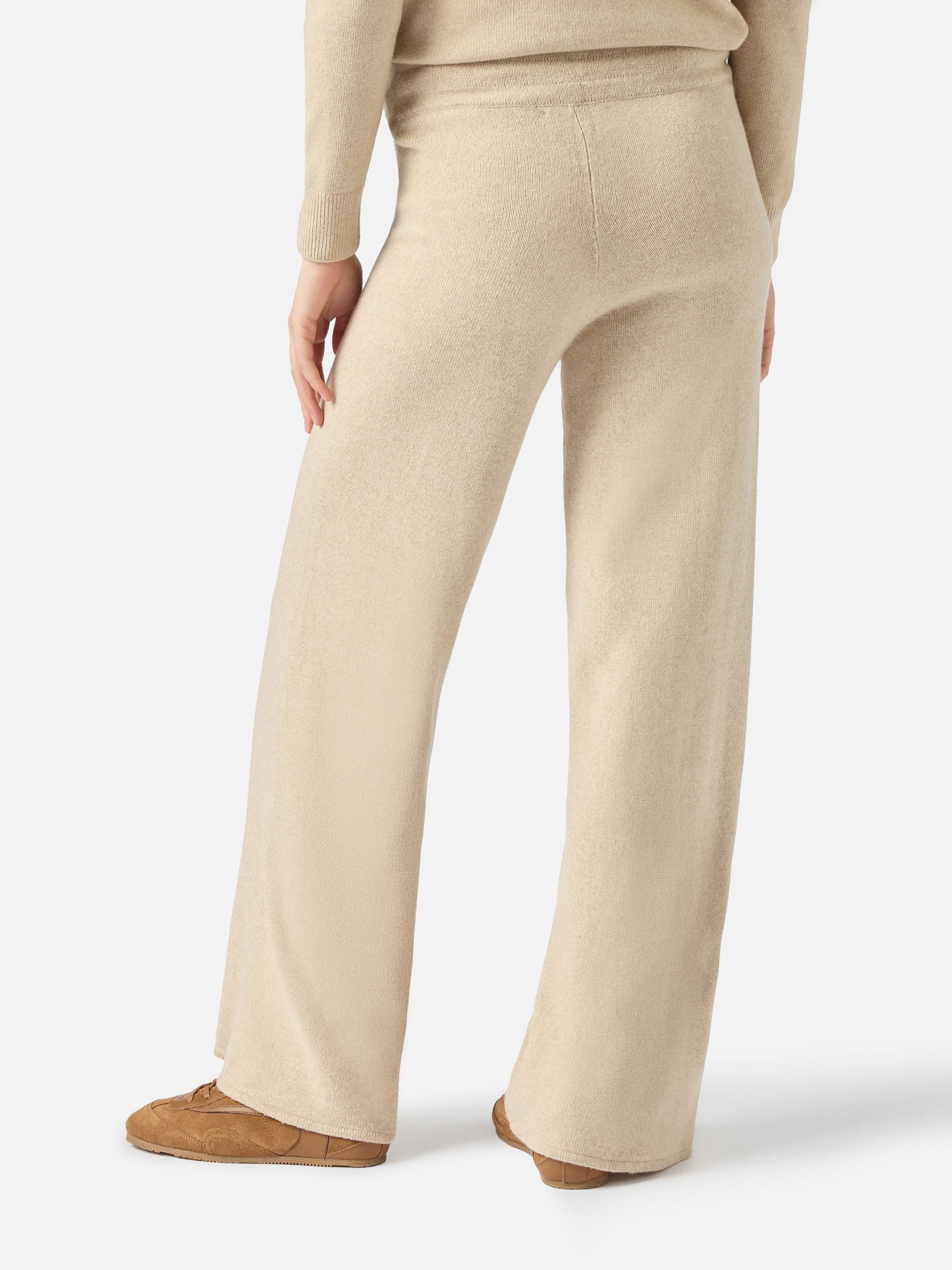 Knitted beige palazzo pants - Image 4