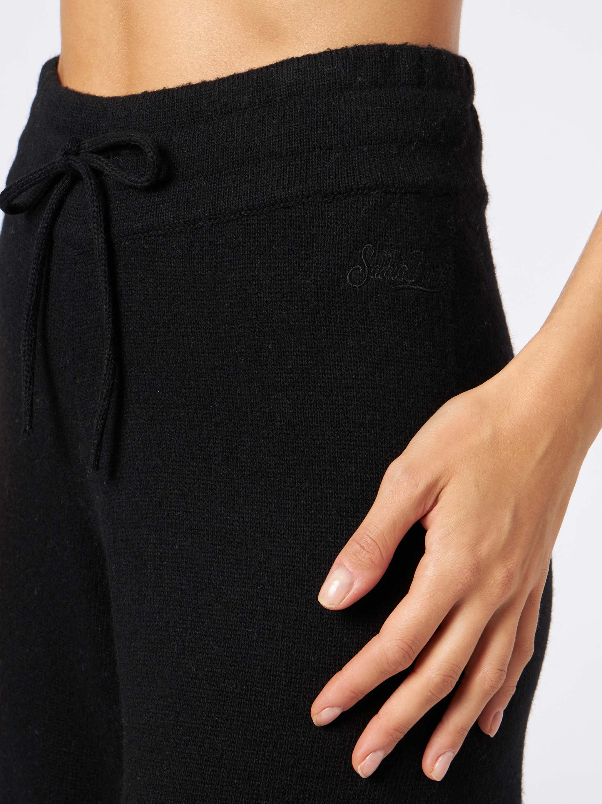 Knitted black palazzo pants - Image 3