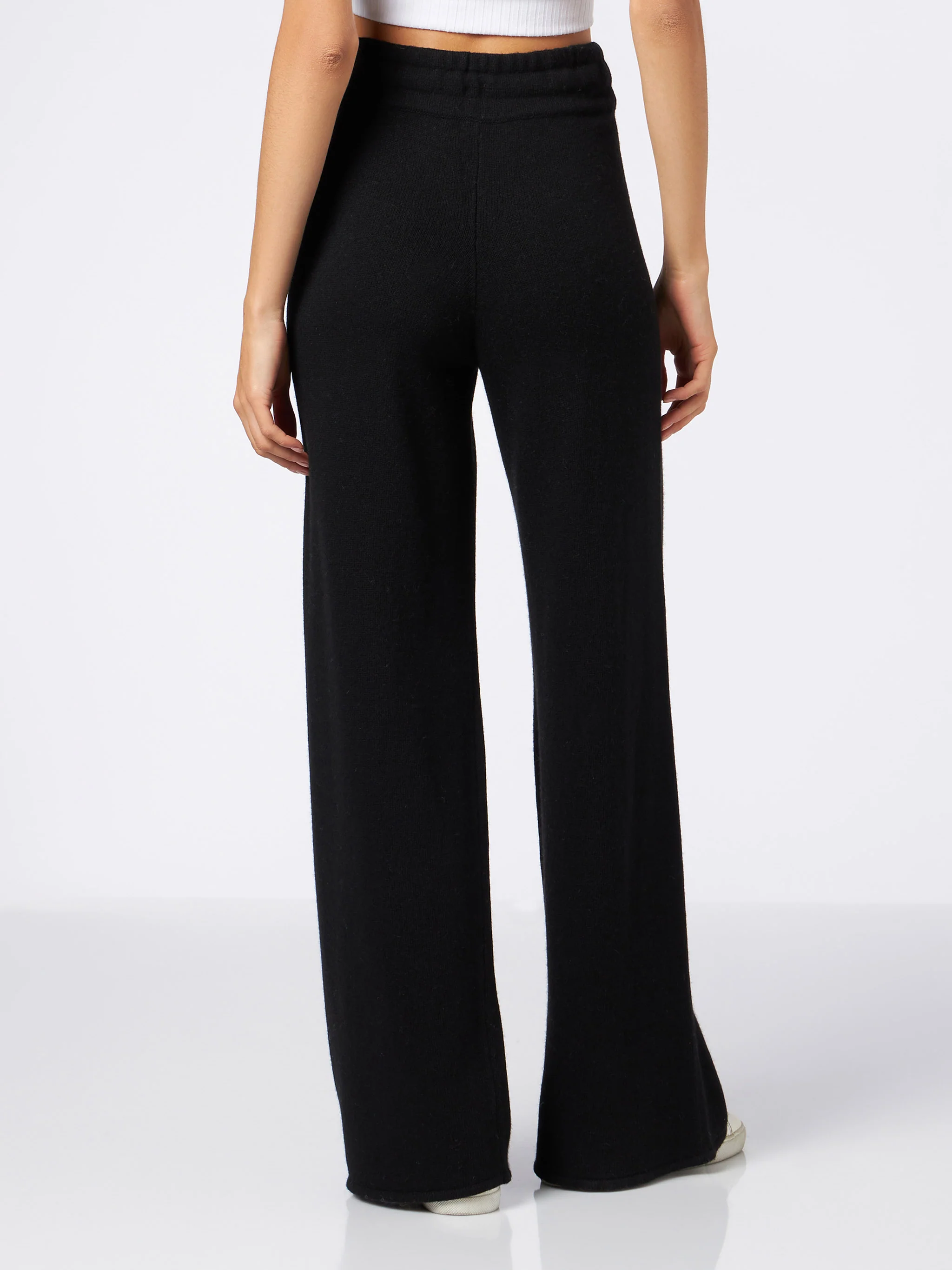 Knitted black palazzo pants Savine - Image 2
