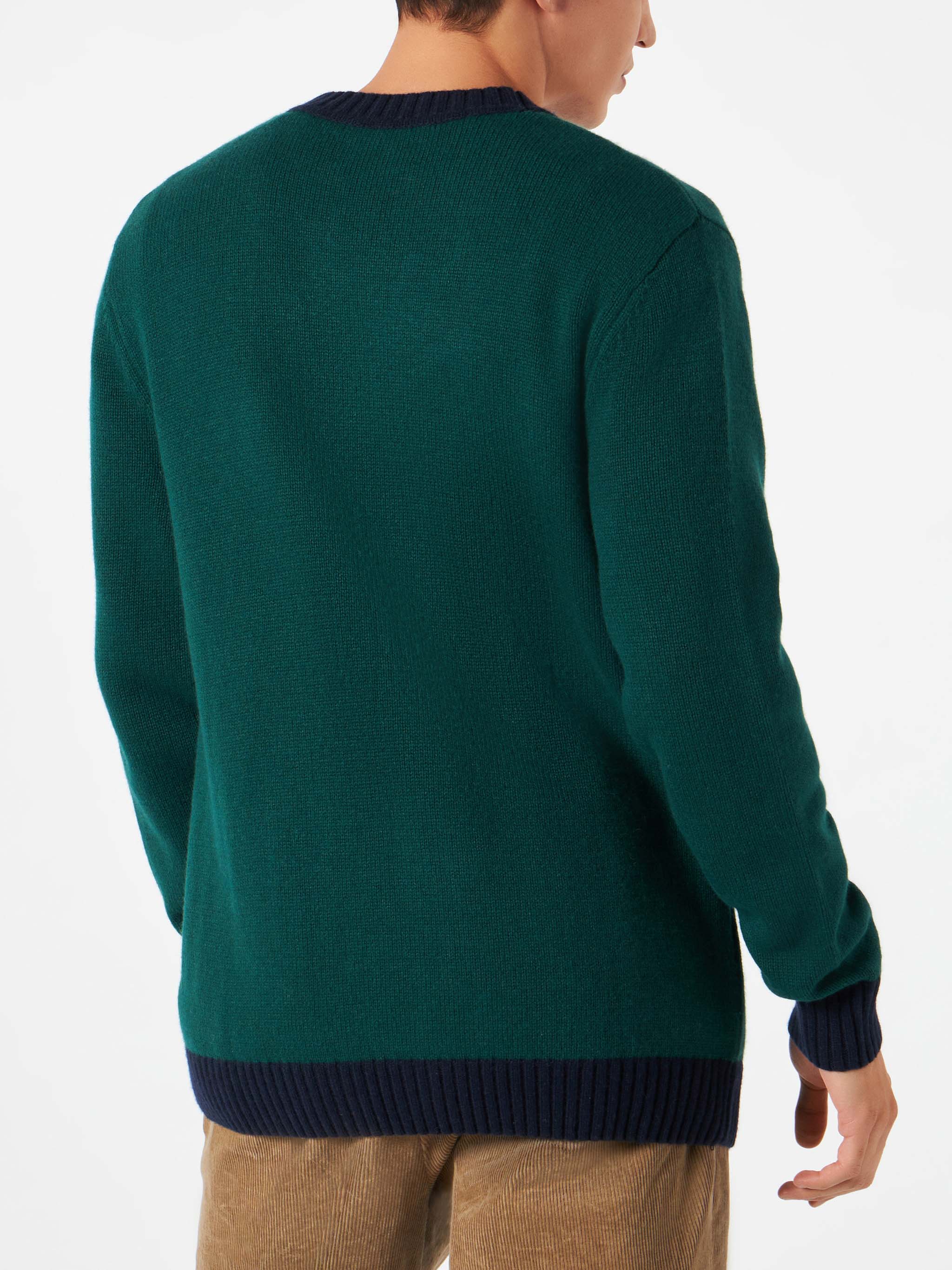 Knitted cardigan with patch and St. Barth College embroidery - Image 3