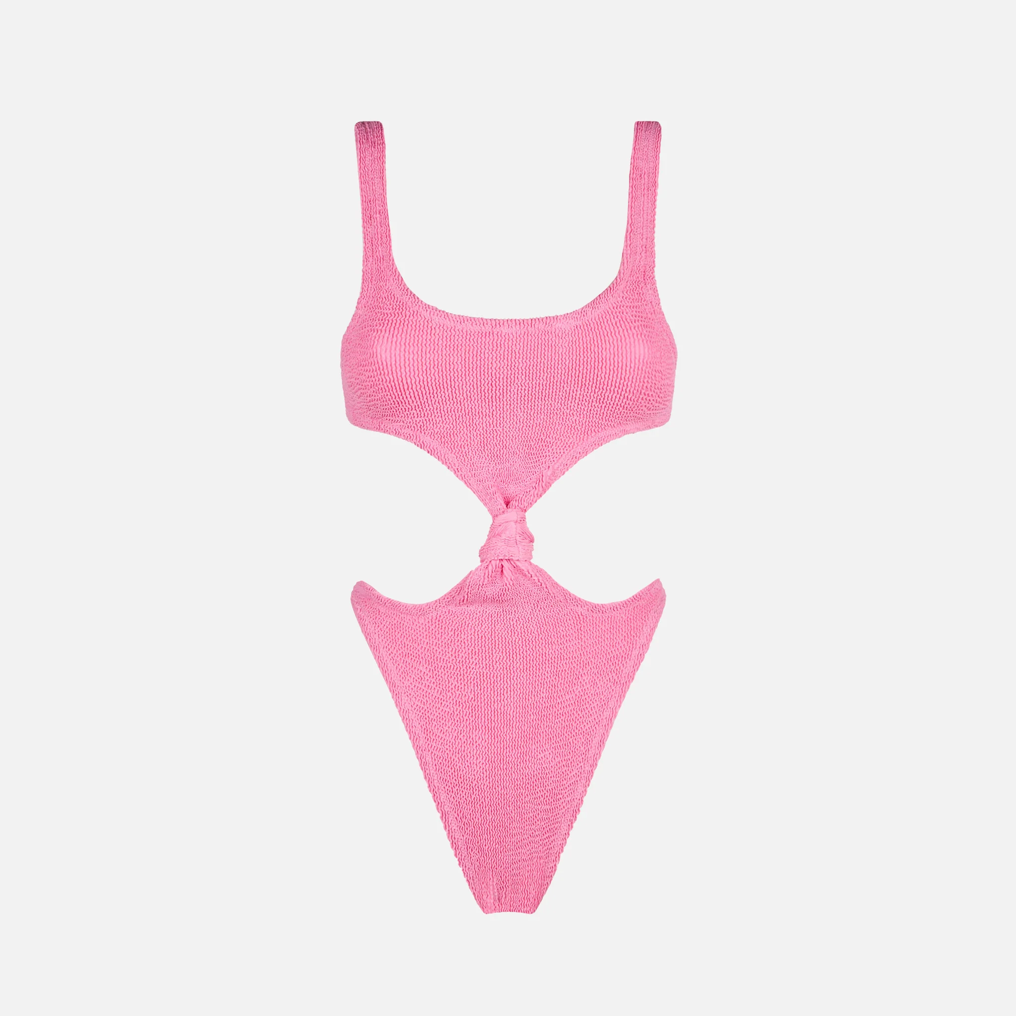 Knotted pink crinkle trikini - Image 4
