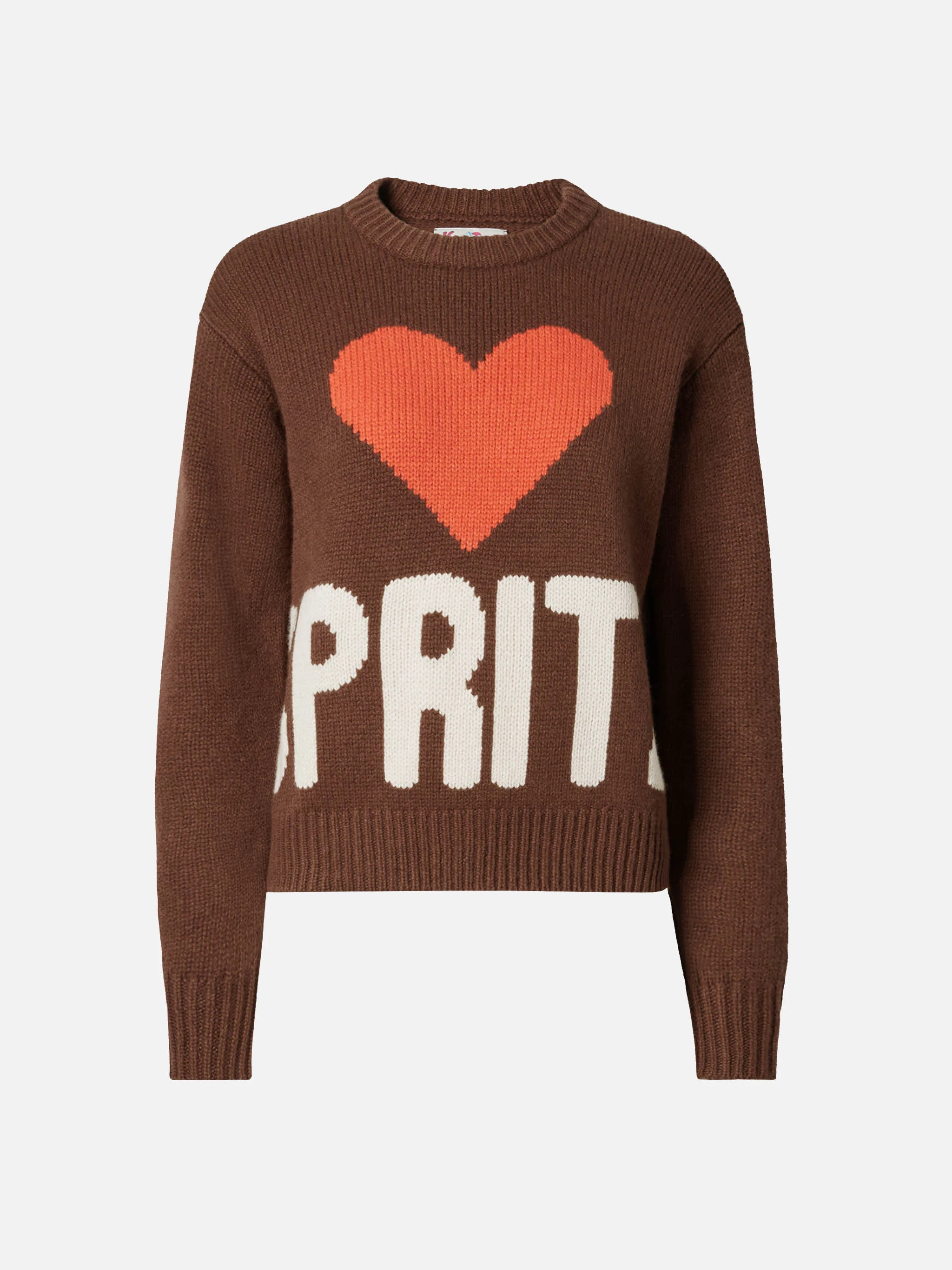 Kyla wool sweater in brown with Spritz jacquard - Image 5