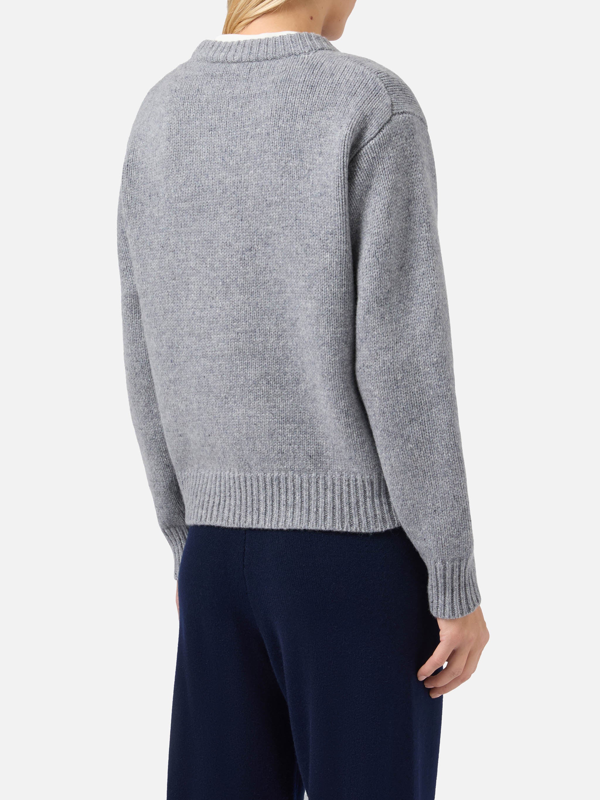 Kyla wool sweater in grey with St. Moritz jacquard - Image 3