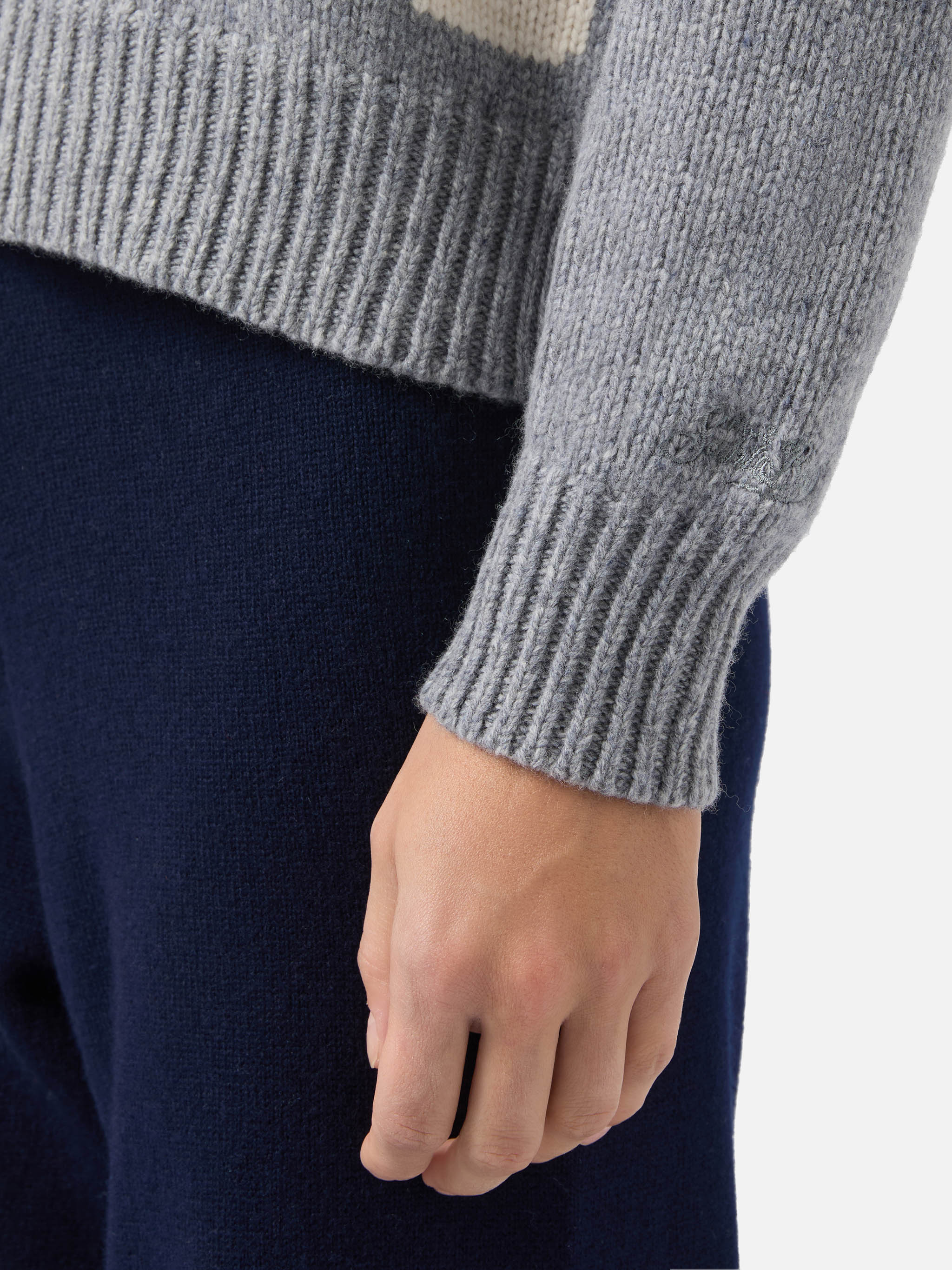 Kyla wool sweater in grey with St. Moritz jacquard - Image 4