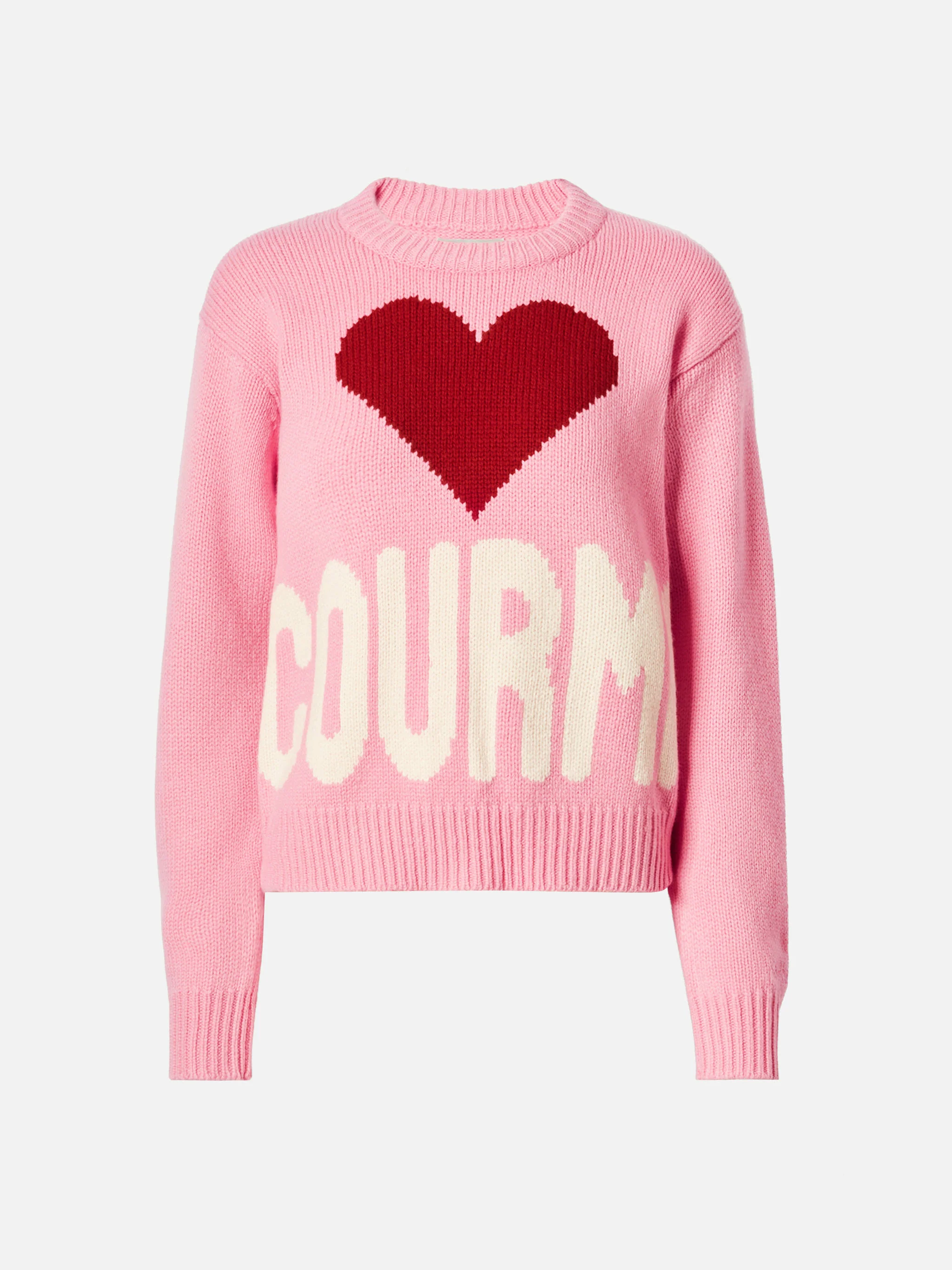 Kyla wool sweater in pink with Courma jacquard - Image 5