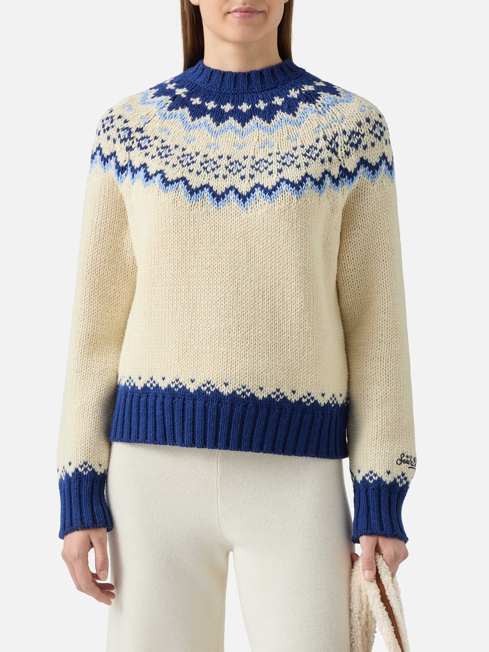 Kyla wool sweater with fair-isle jacquard and Apres Ski Lover embroidery - Image 4