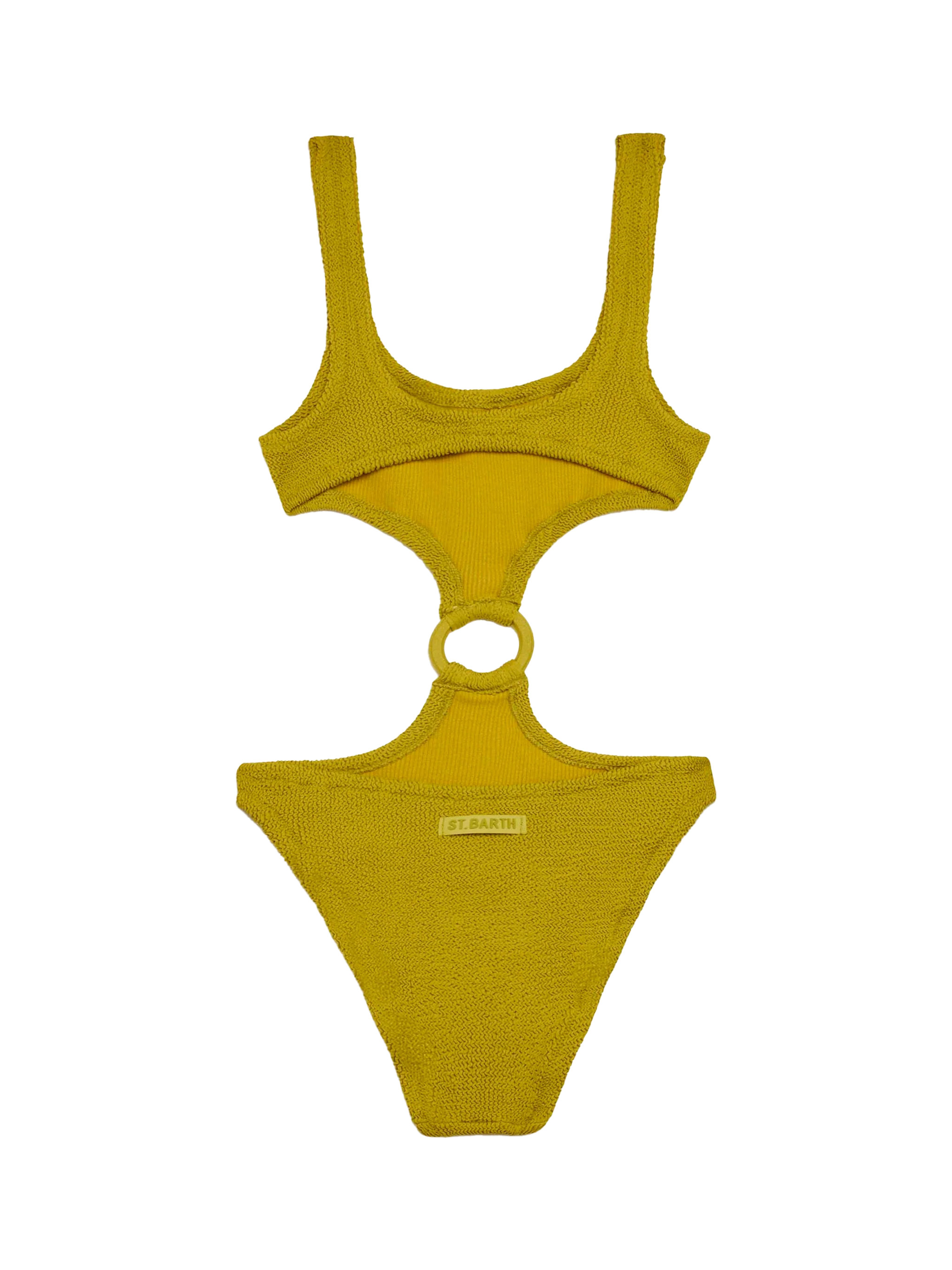 Laurel crinkle pistachio cut-out one-piece swimsuit - Image 3