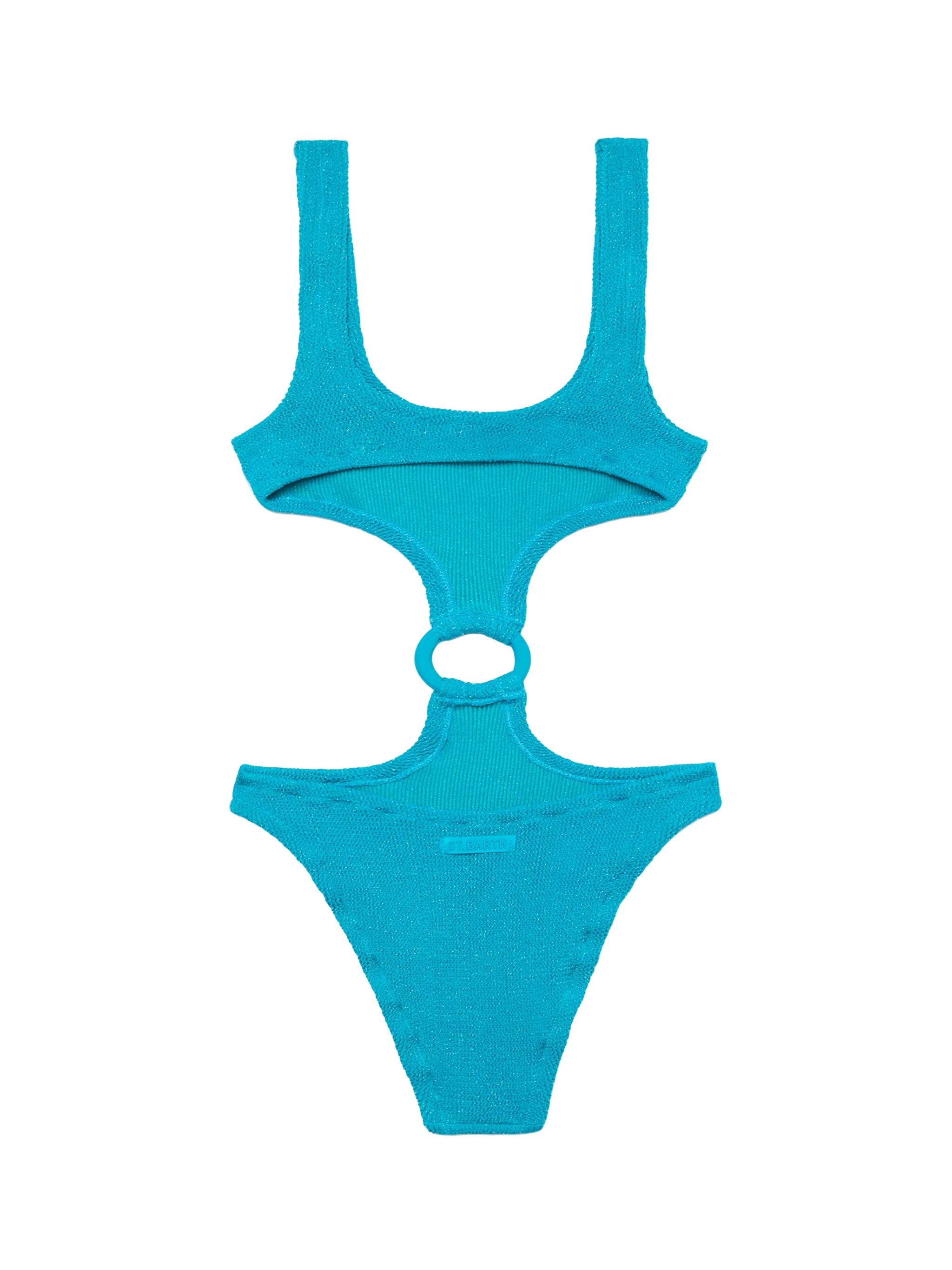 Laurel crinkle teal cut-out one-piece swimsuit - Image 3