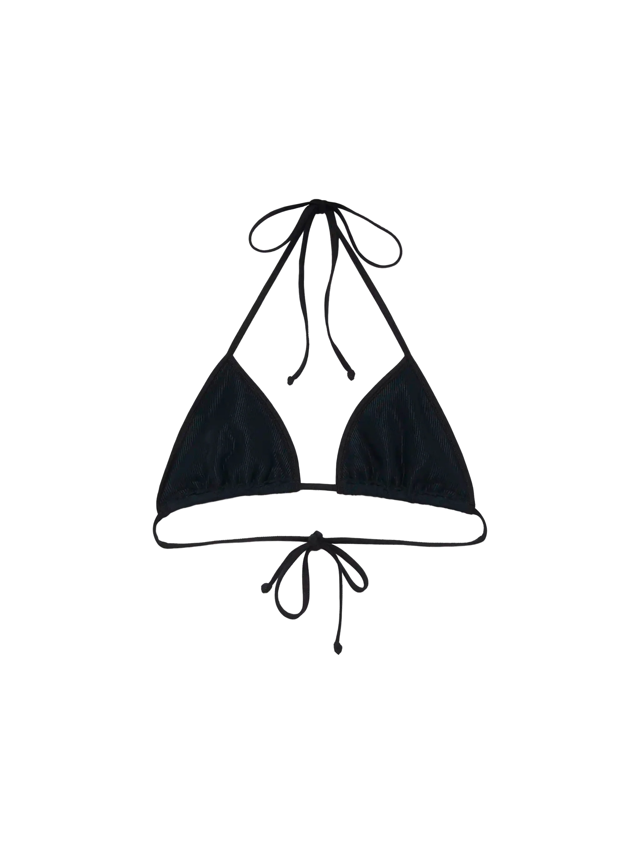Leah black crinkle triangle top - Image 2