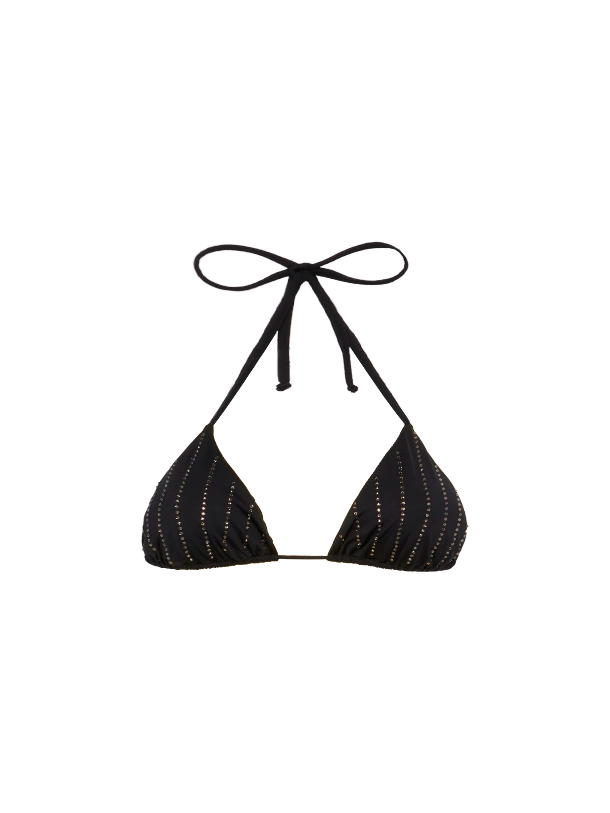 Leah black triangle top with striped rhinestone embellishment
