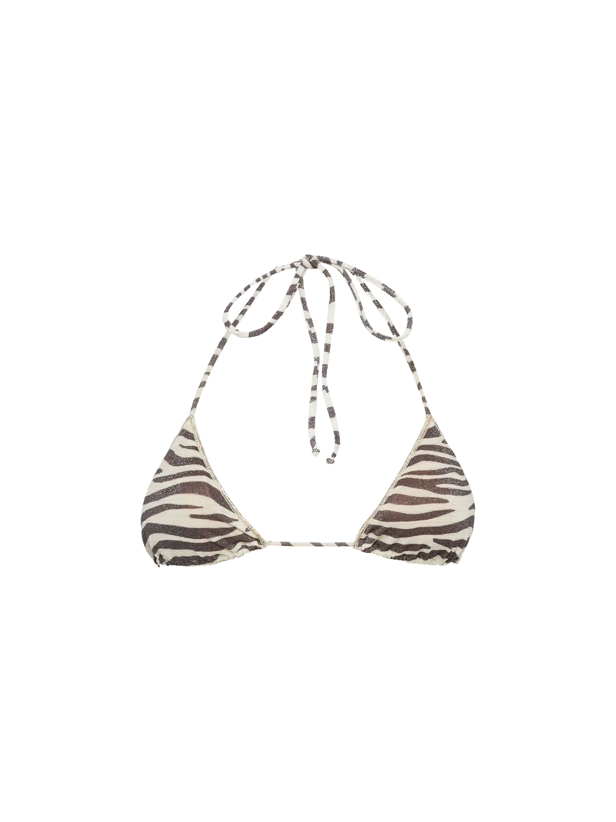 Leah lurex triangle top with zebra print