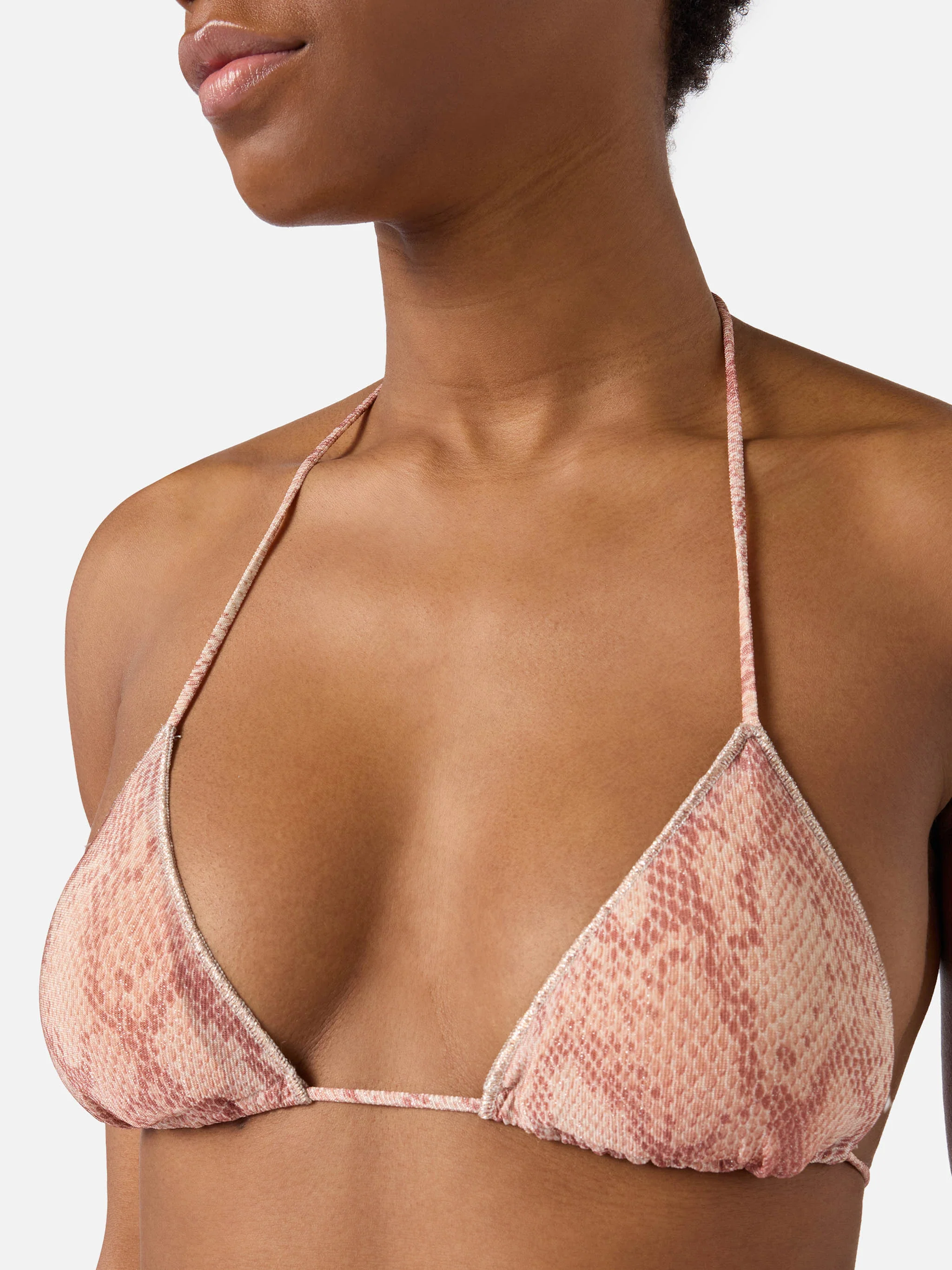 Leah Marielle Overlock python-print lurex bikini - Image 3