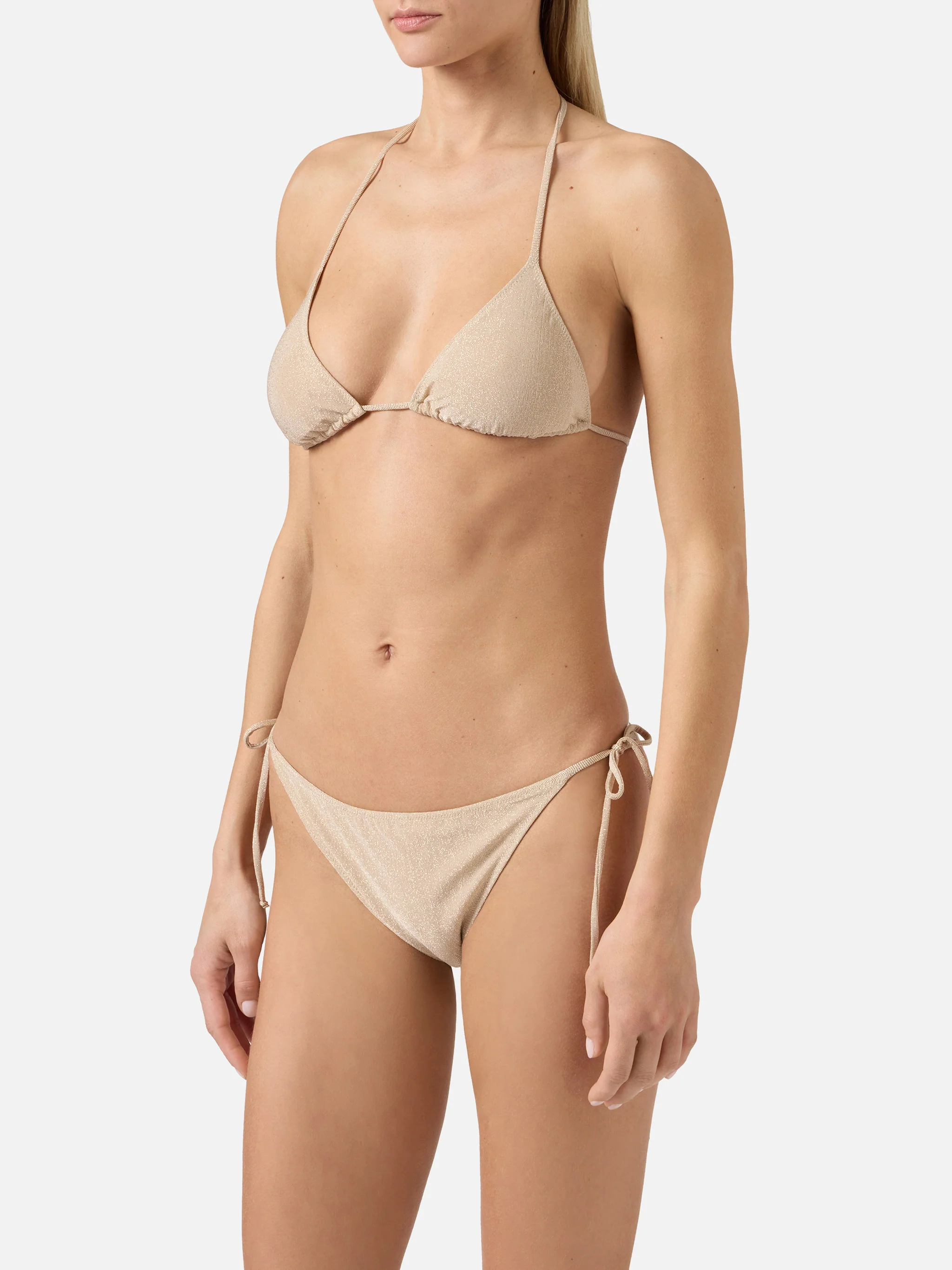 Leah Teen gold lurex triangle bikini - Image 2