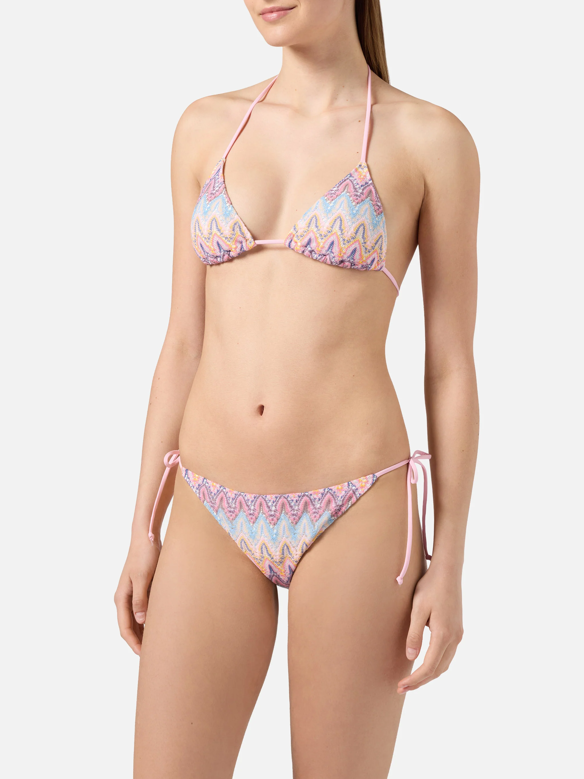 Leah Teen multicolor raschel bikini in shades of pink - Image 2