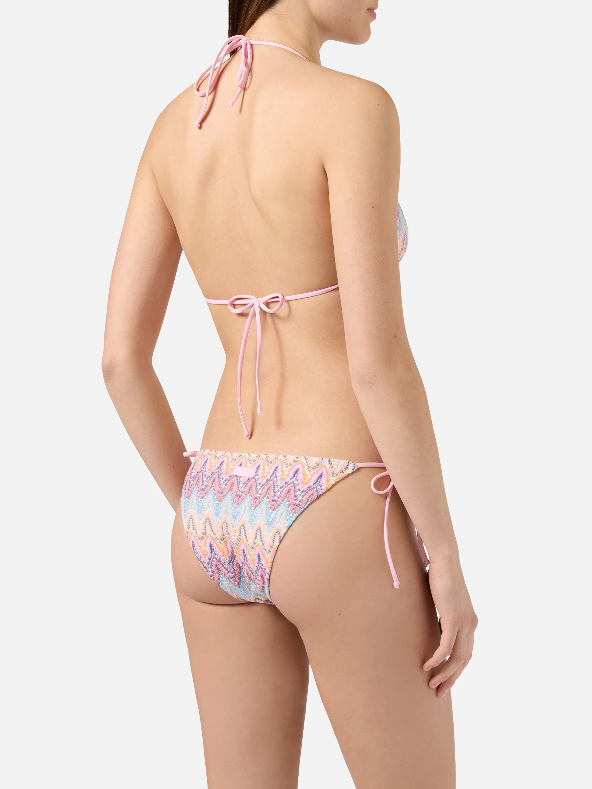 Leah Teen multicolor raschel bikini in shades of pink - Image 4