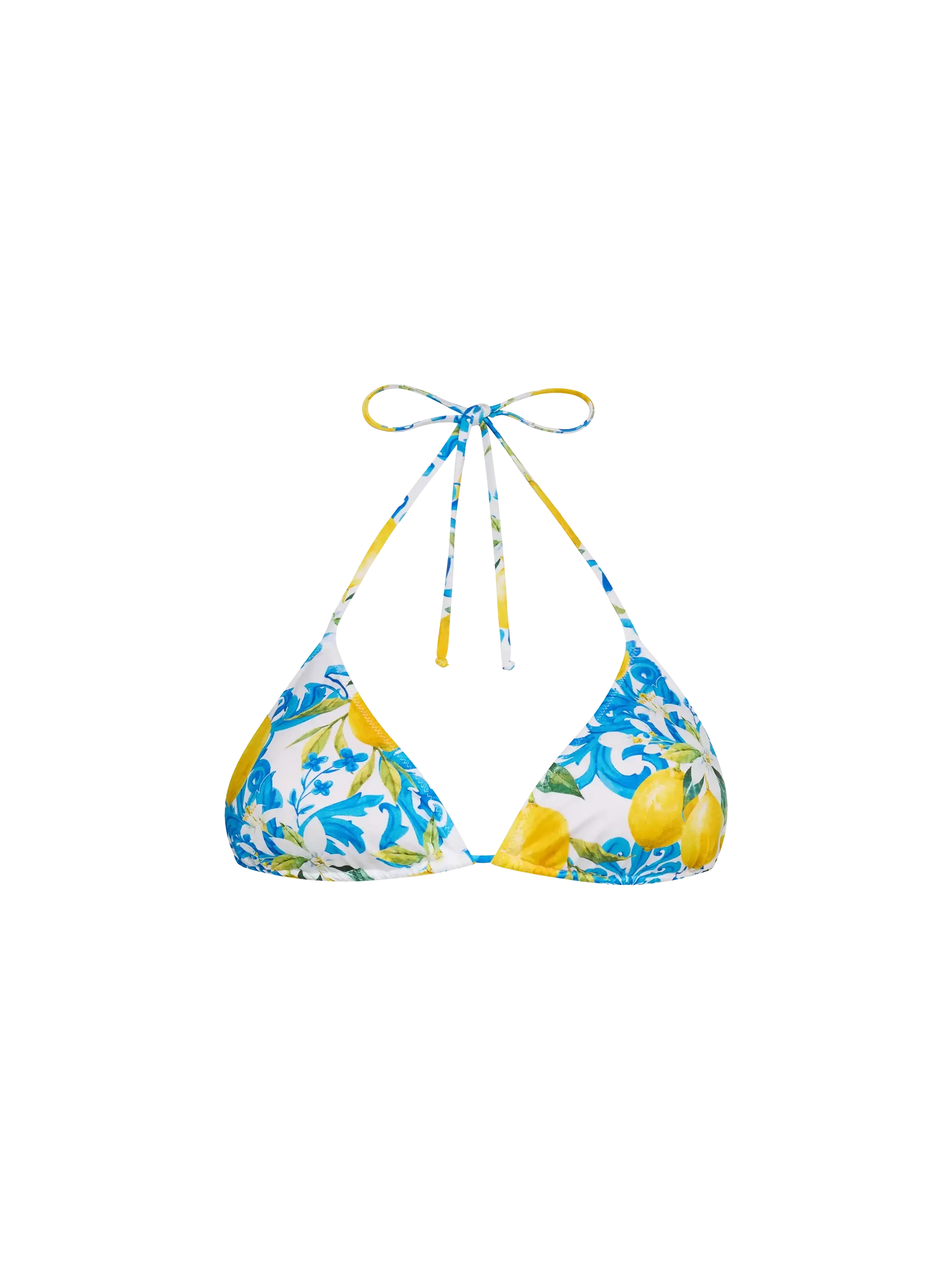 Leah triangle top swimsuit with majolica print
