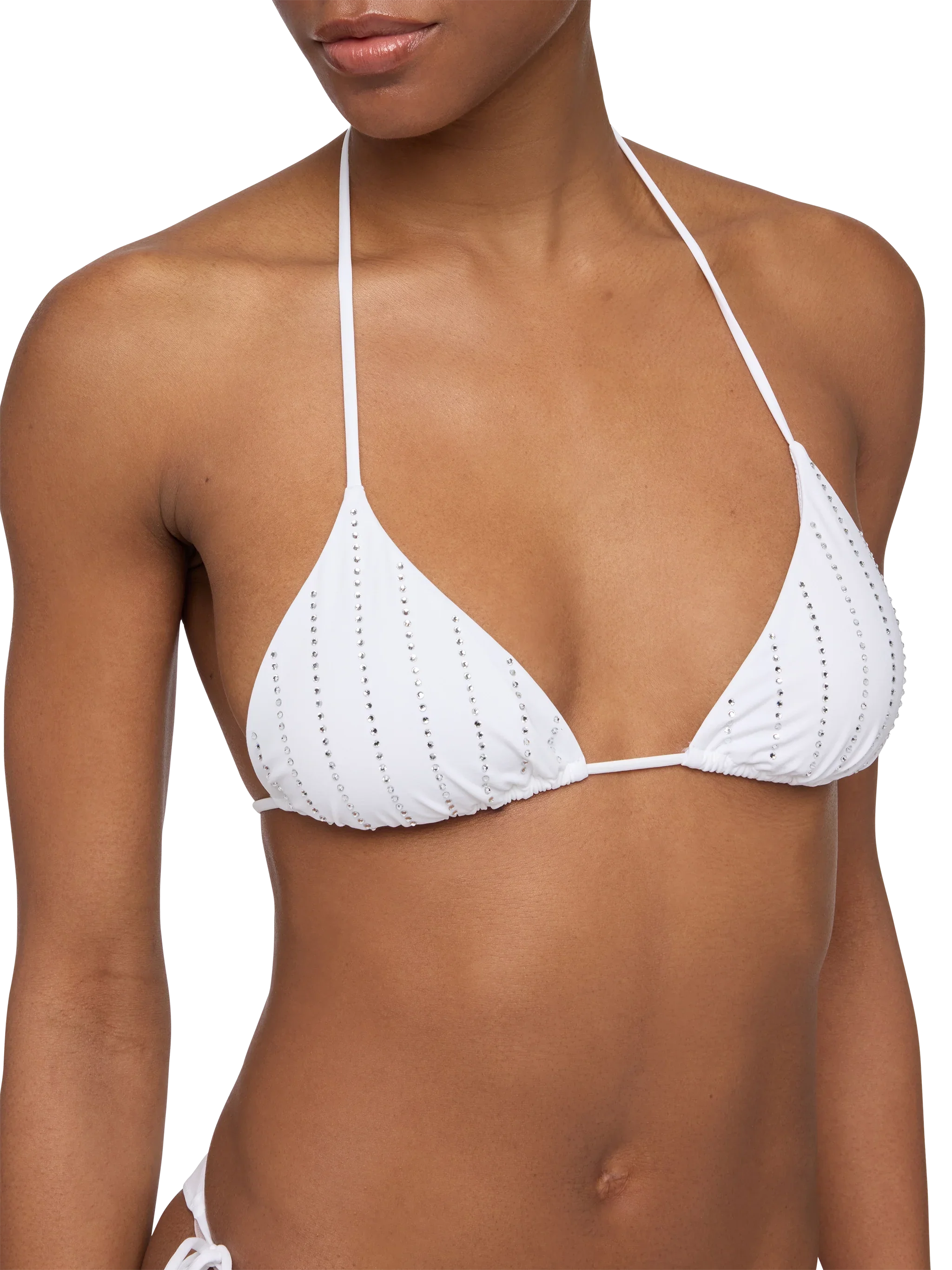 Leah triangle top swimsuit with striped rhinestone embellishment - Image 2