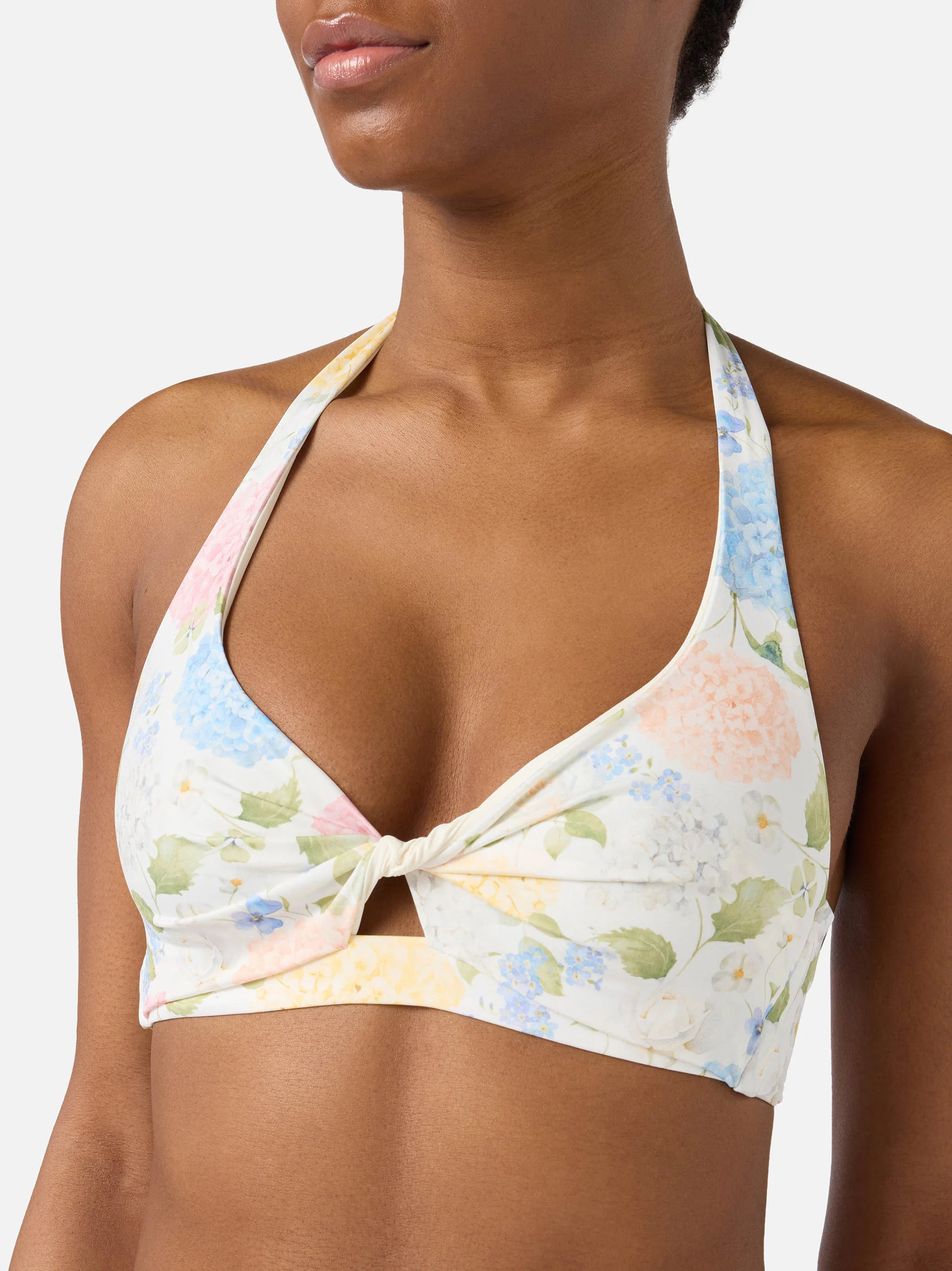 Leda bralette bikini top with floral print and cut-out detail - Image 2