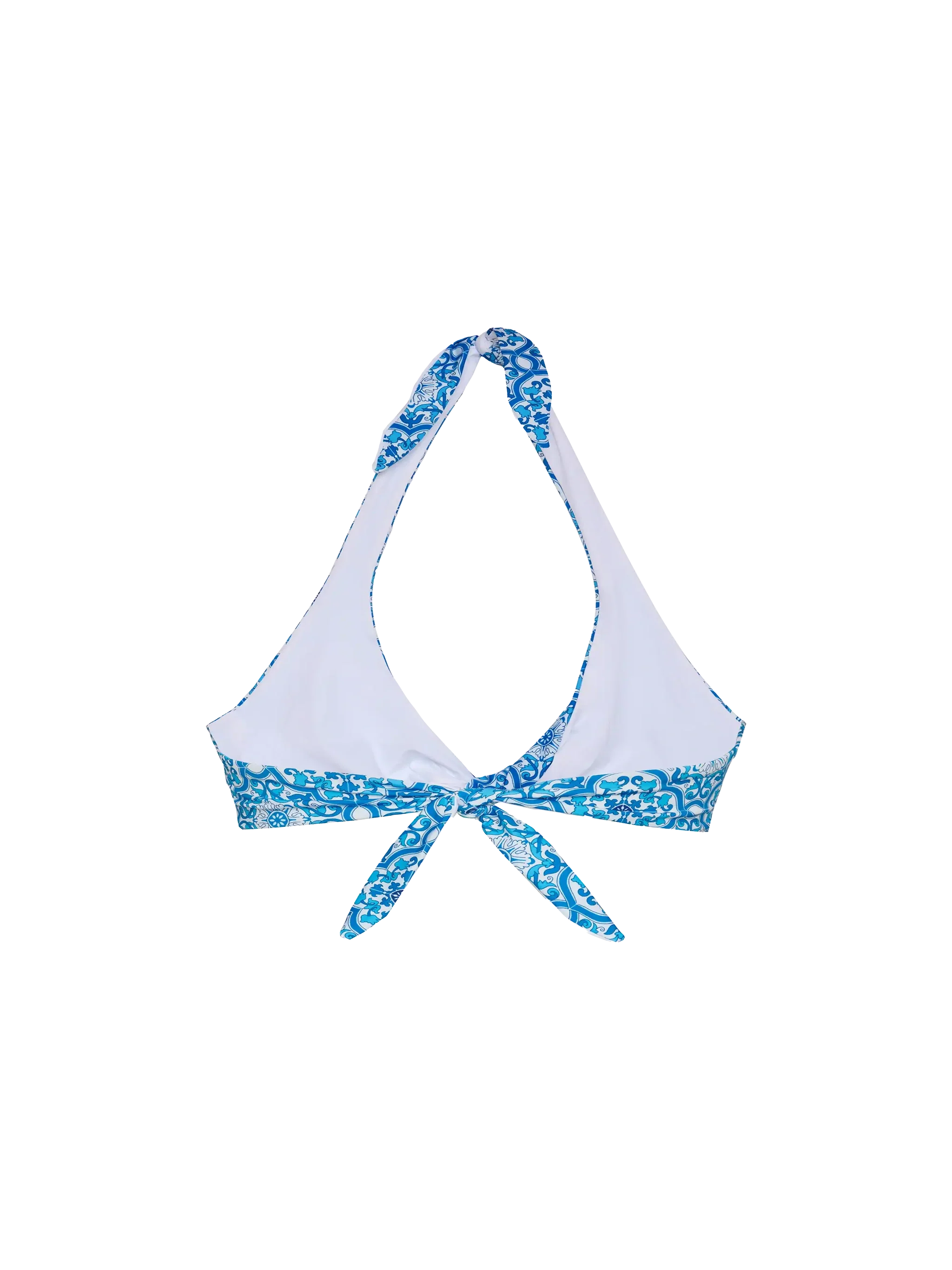 Leda triangle bralette top with majolica print - Image 2