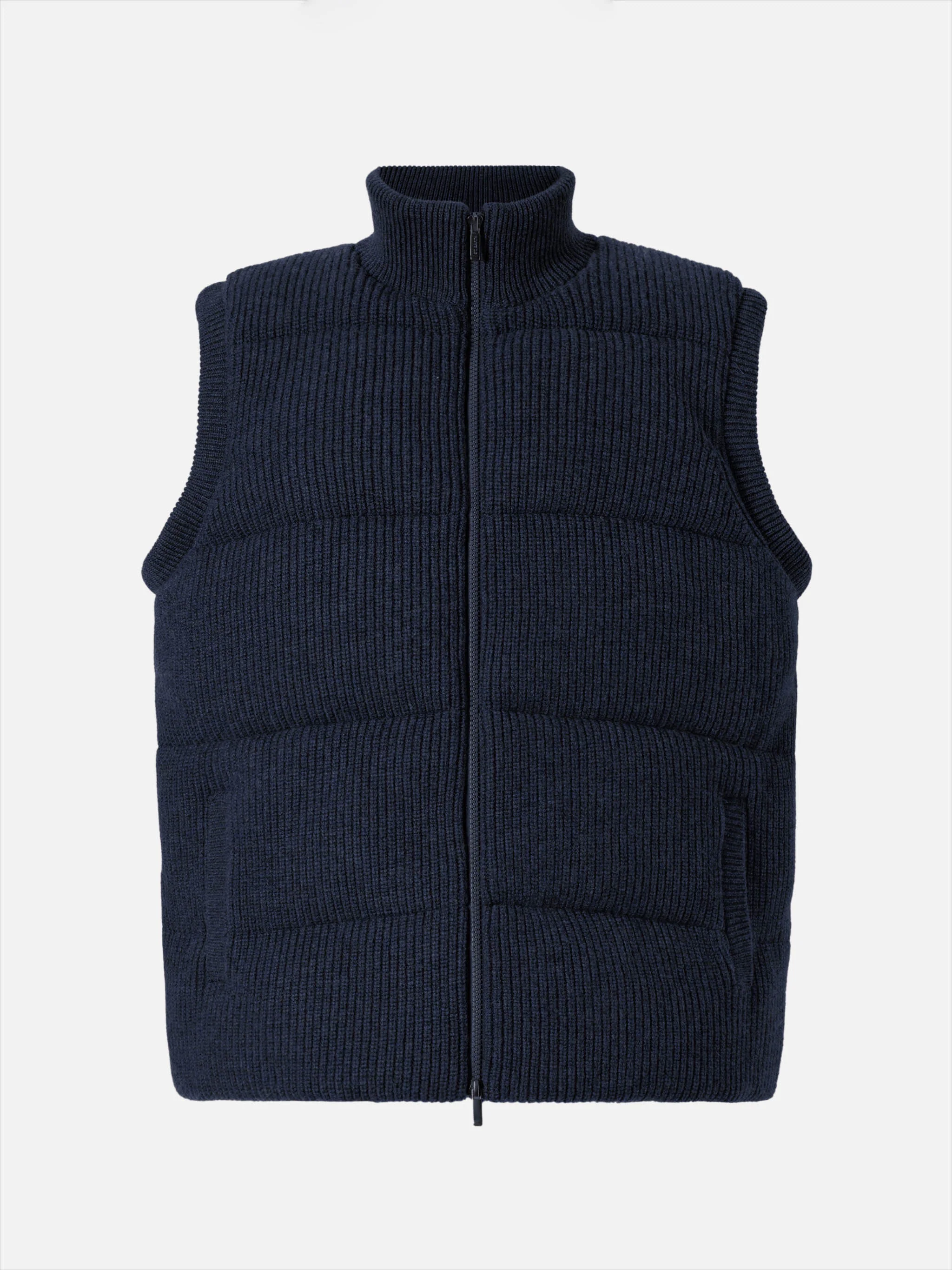 Leeds Knit padded gilet in blue - Image 7