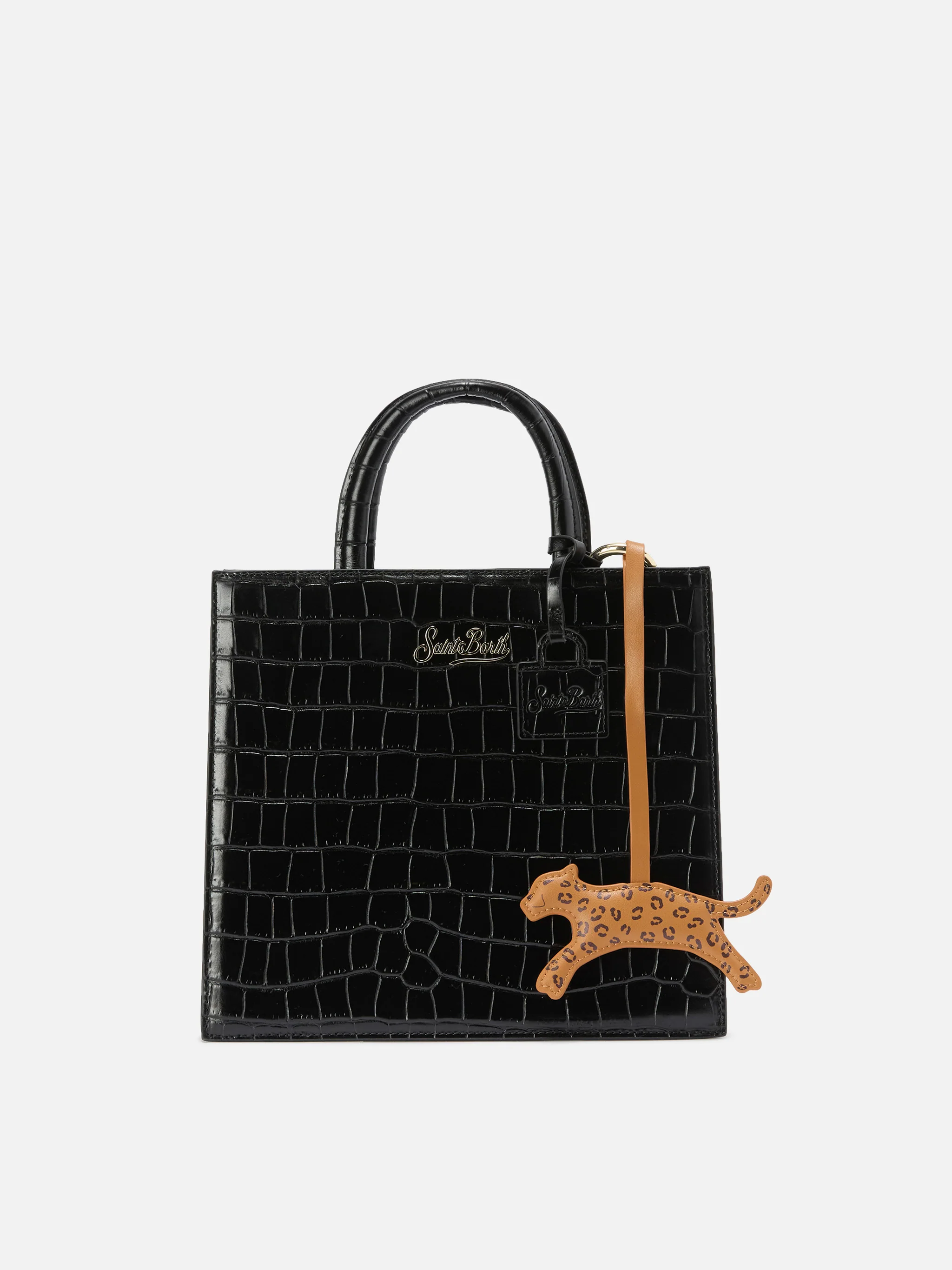 Leopard Bag Charm in white leather - Image 2