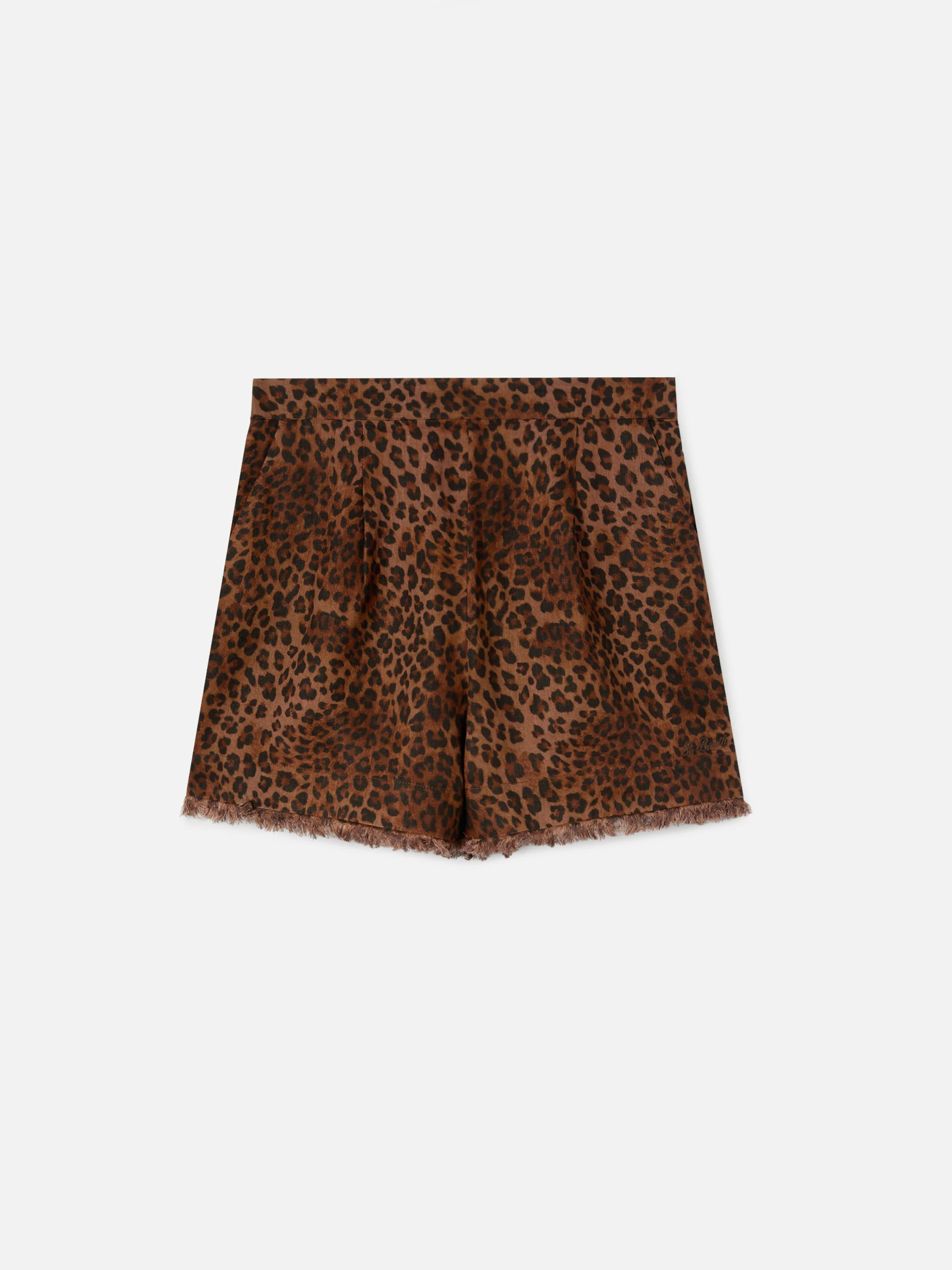 Amani linen leopard print shorts - Image 5
