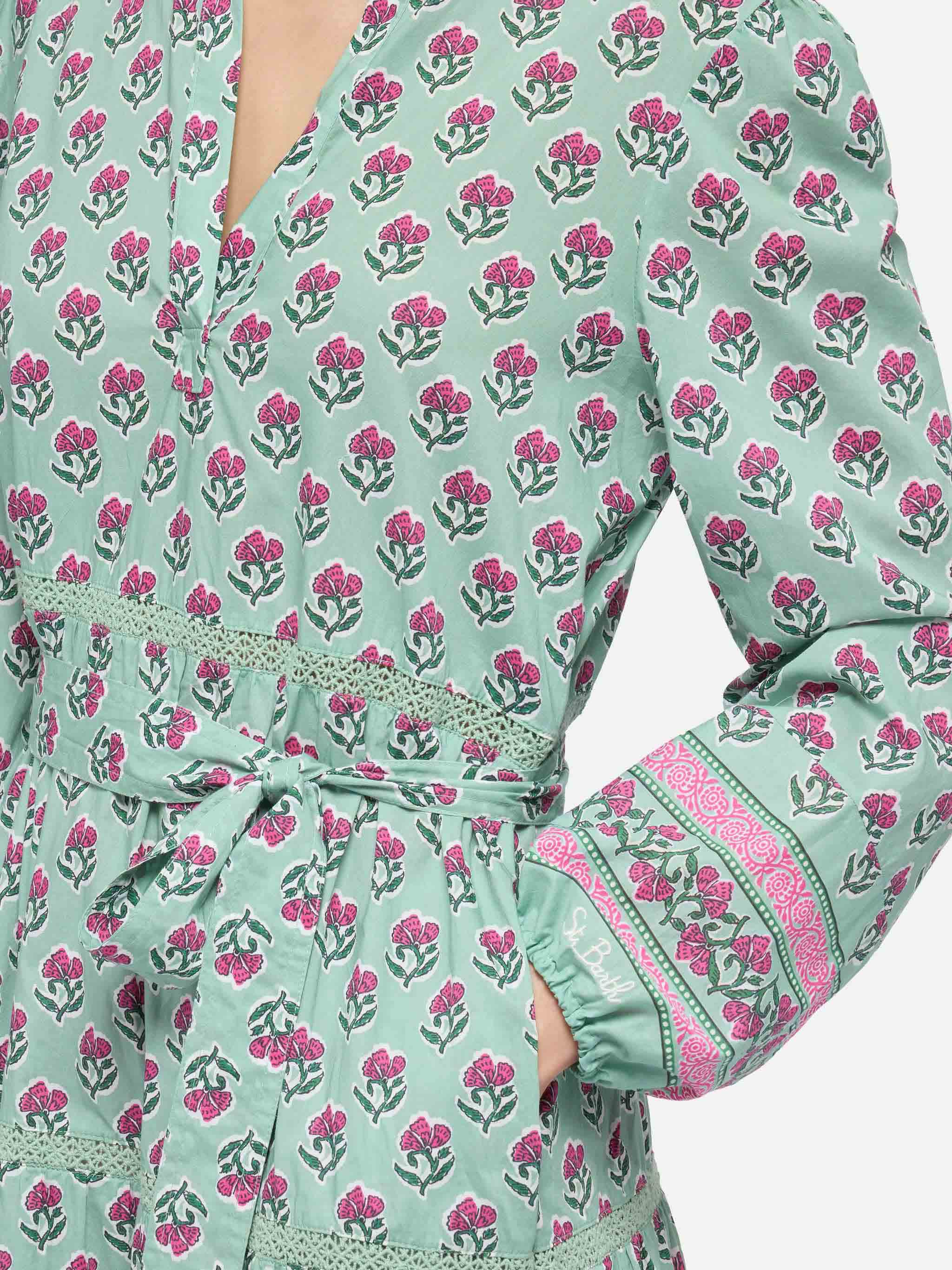 Leyde cotton maxi dress with floral print - Image 2