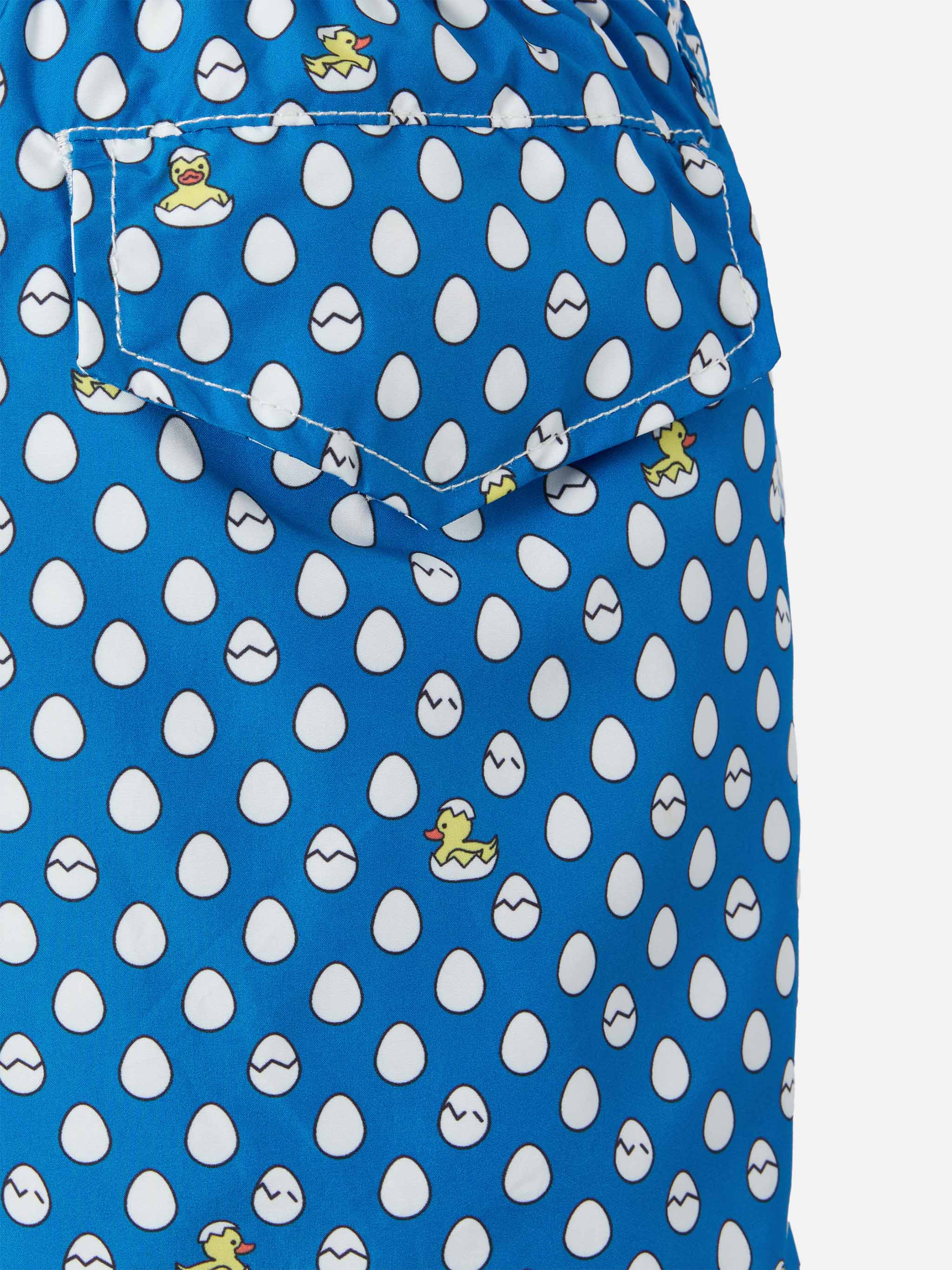 Lightweight fabric swim-shorts Jean with ducky eggs print - Image 3