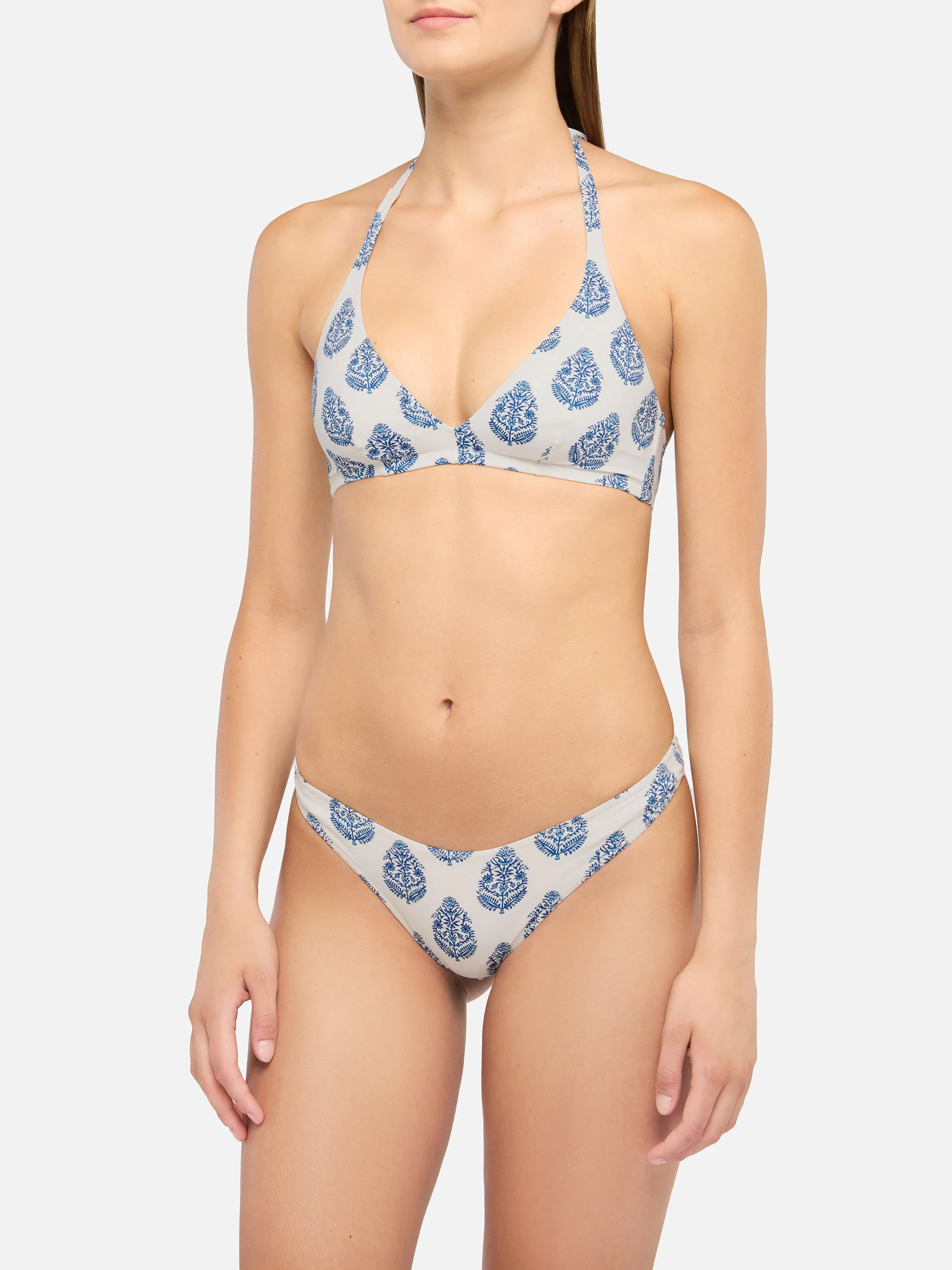 Fixed triangle bikini Gaia Lido with classic swim briefs and paisley print - Image 2