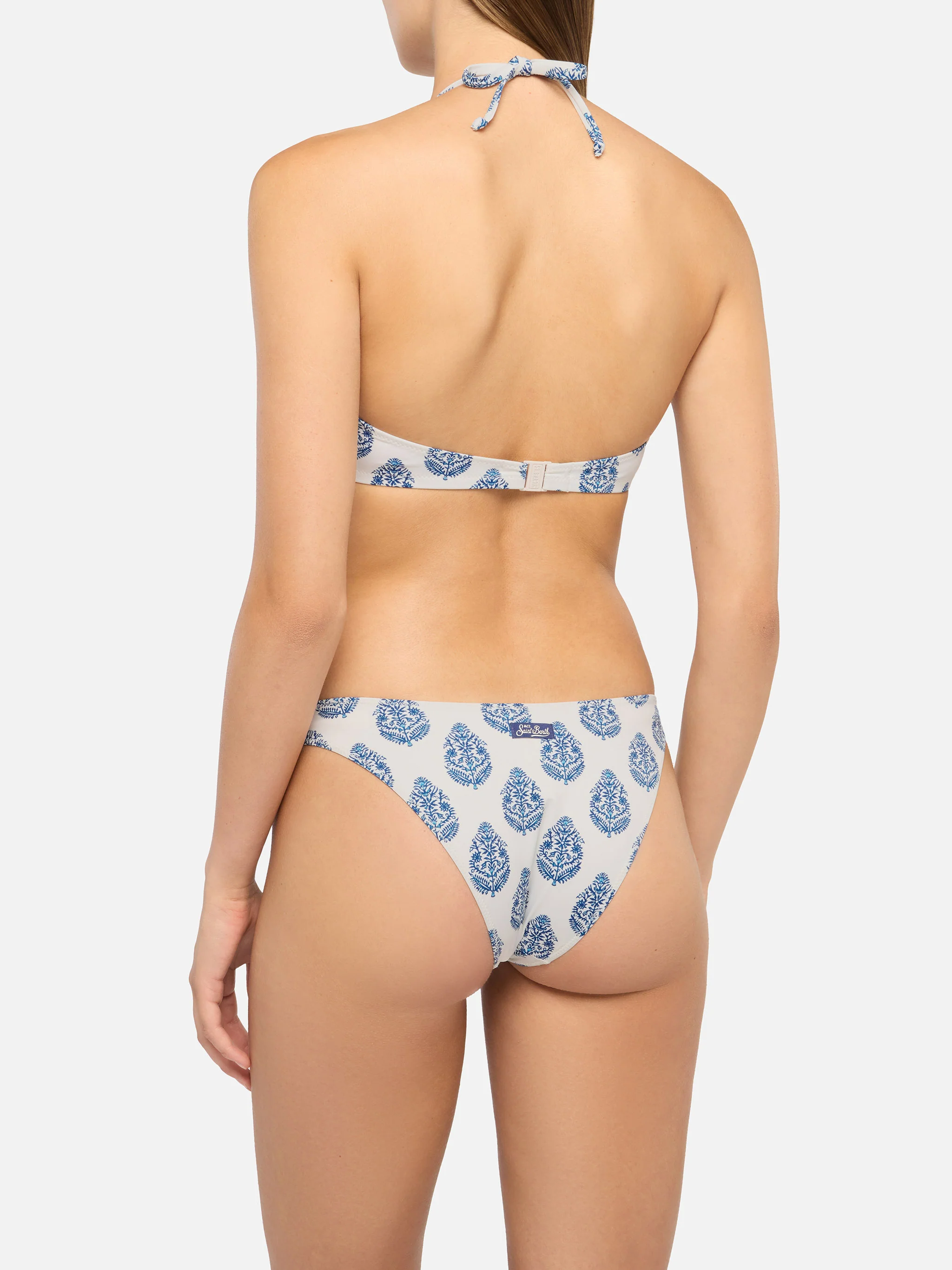 Fixed triangle bikini Gaia Lido with classic swim briefs and paisley print - Image 4