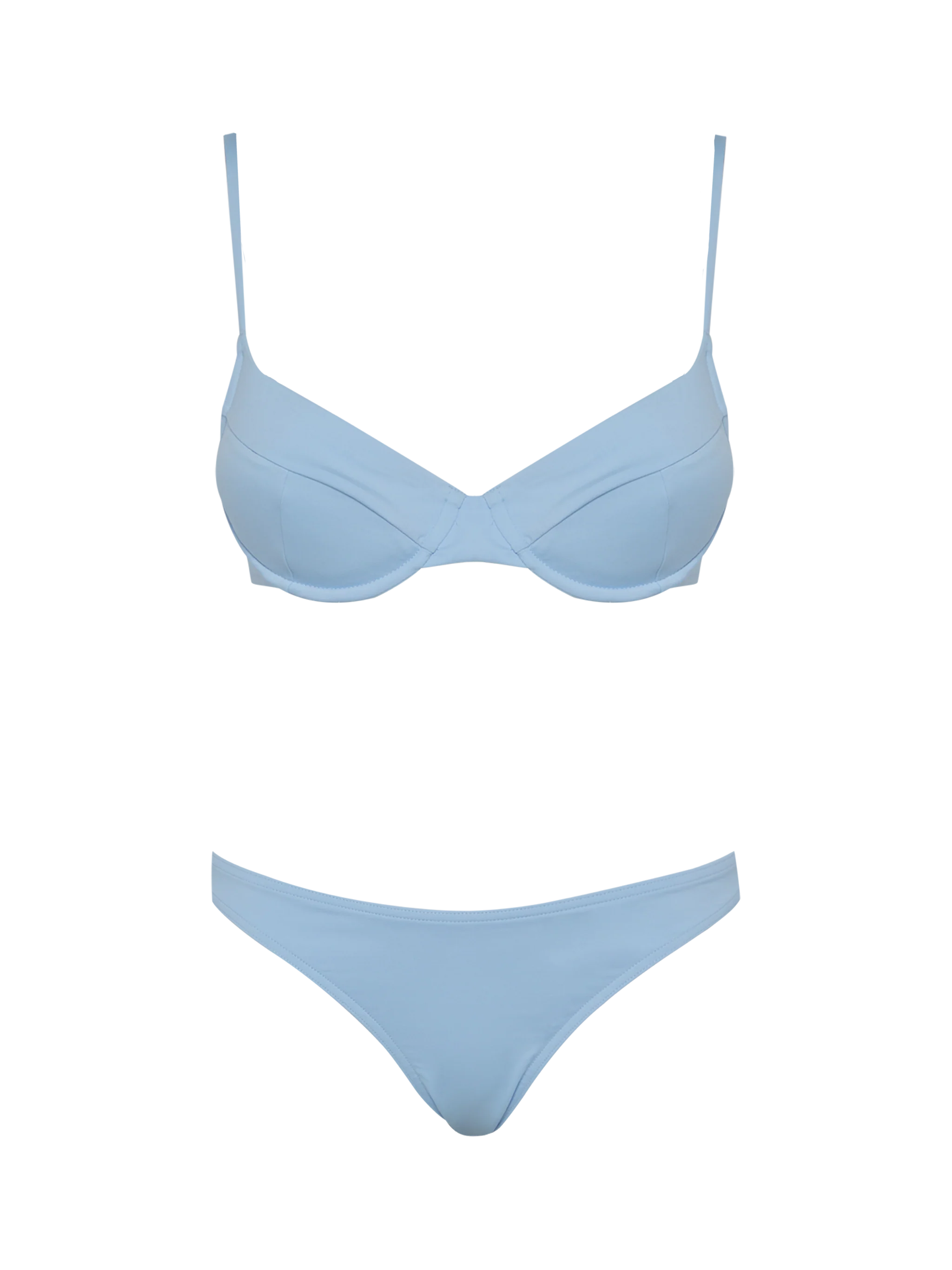 Bea Lido light blue bikini with underwired bralette top and classic briefs