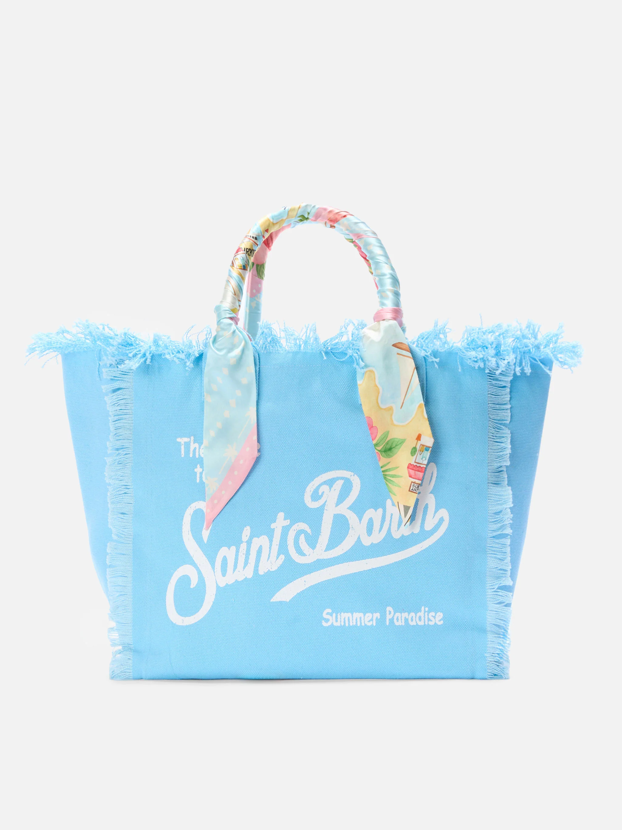 Light blue Canvas Vanity regular bag with removable twill
