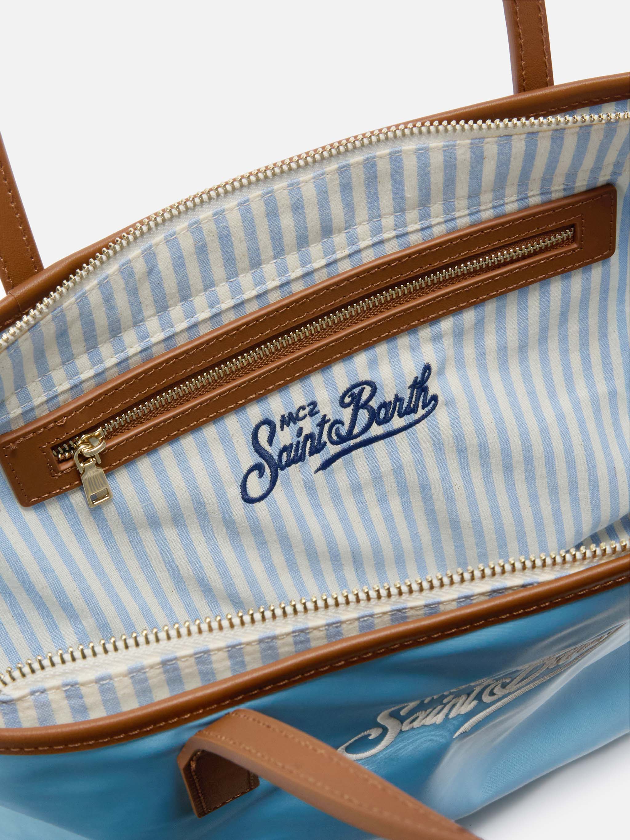 Light blue City medium nylon bag - Image 5