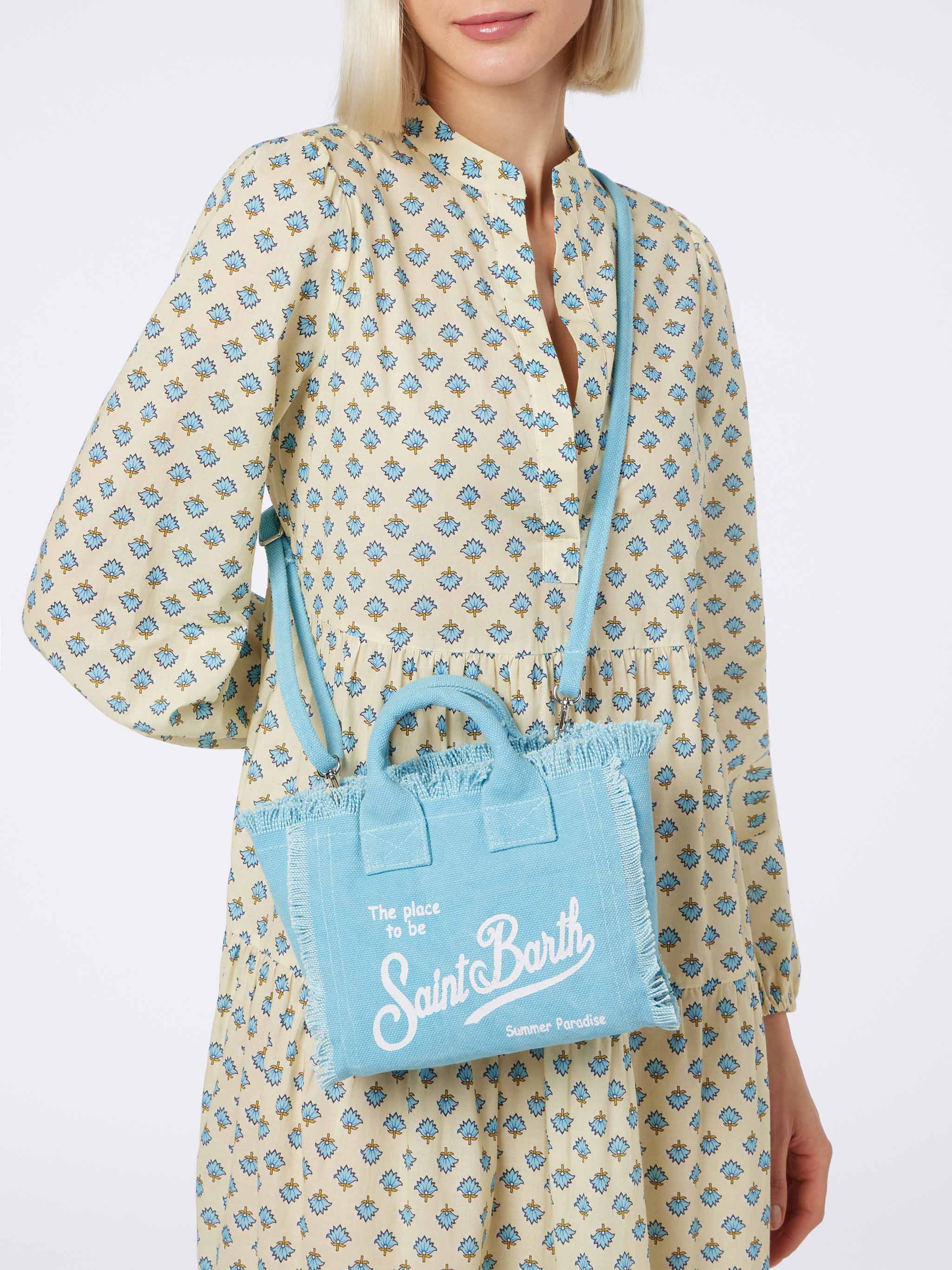 Light blue cotton canvas Mini Vanity bag - Image 2