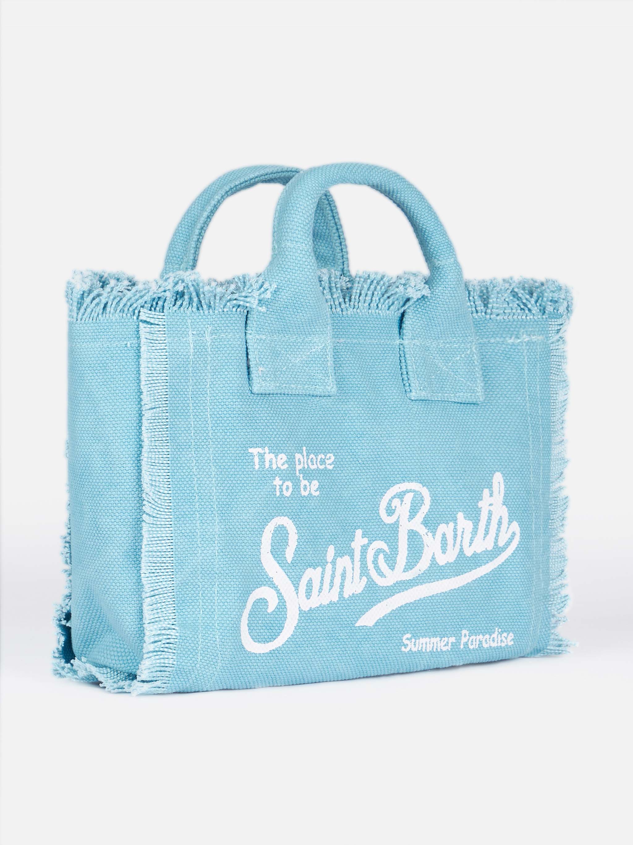 Light blue cotton canvas Mini Vanity bag - Image 3
