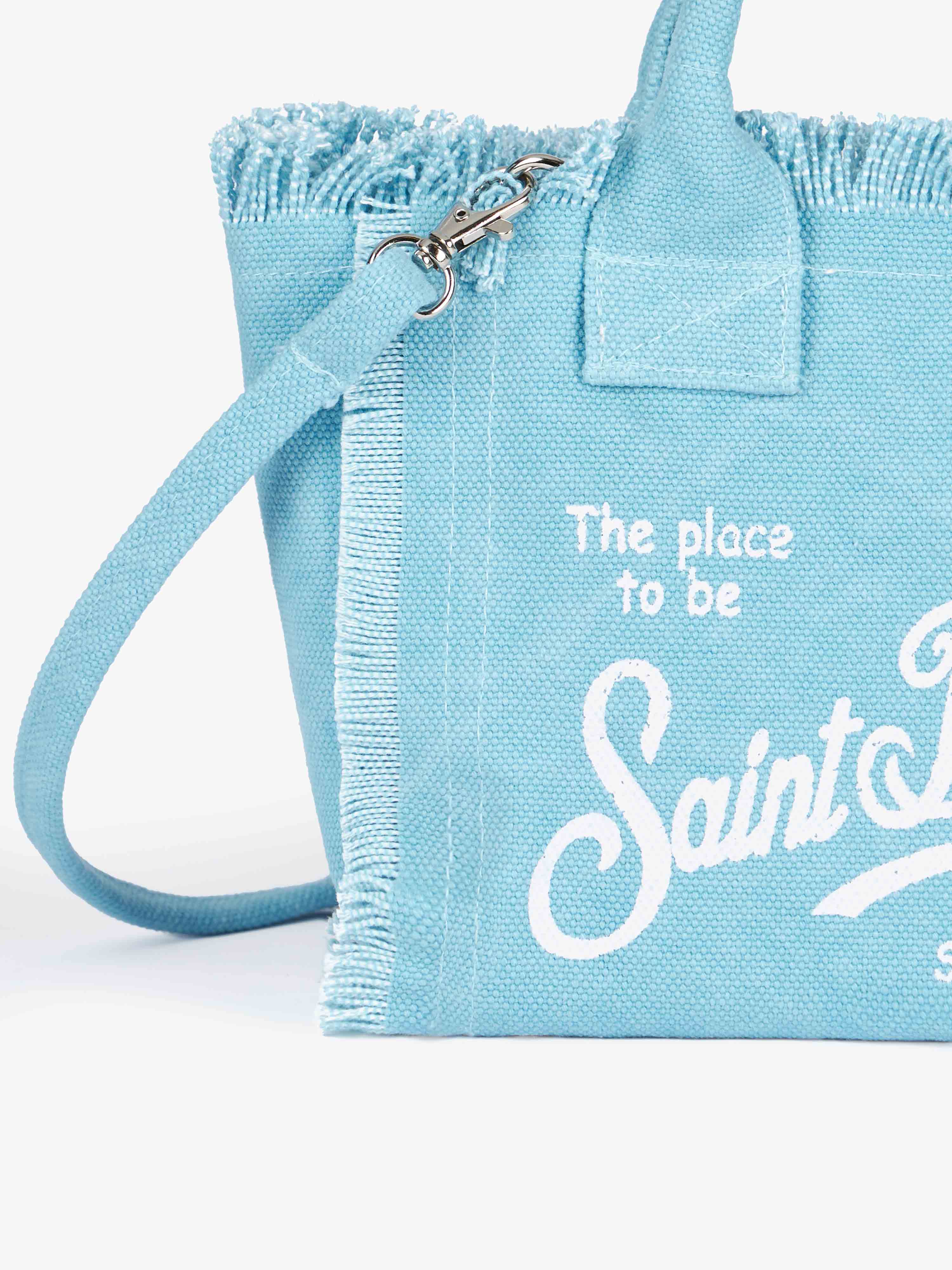 Light blue cotton canvas Mini Vanity bag - Image 4