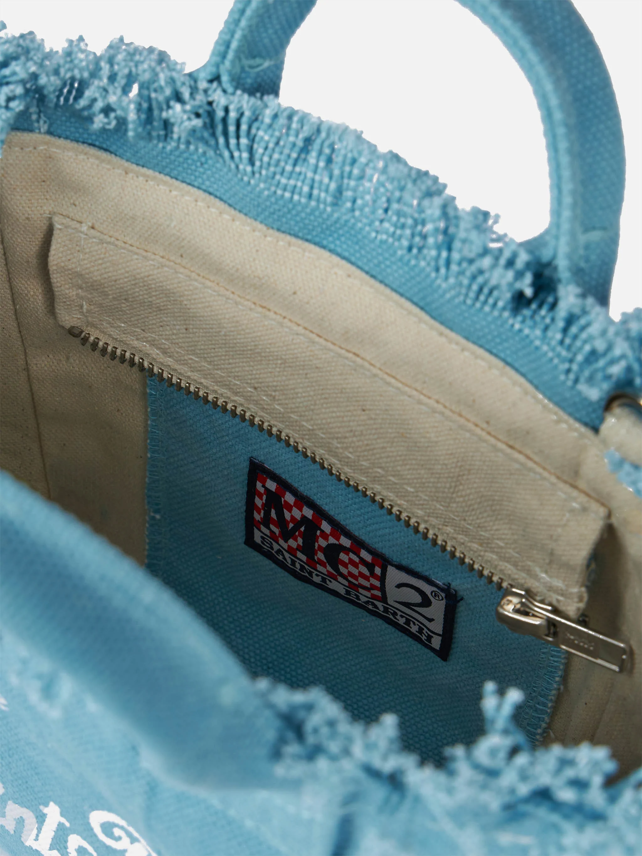 Light blue cotton canvas Mini Vanity bag - Image 5