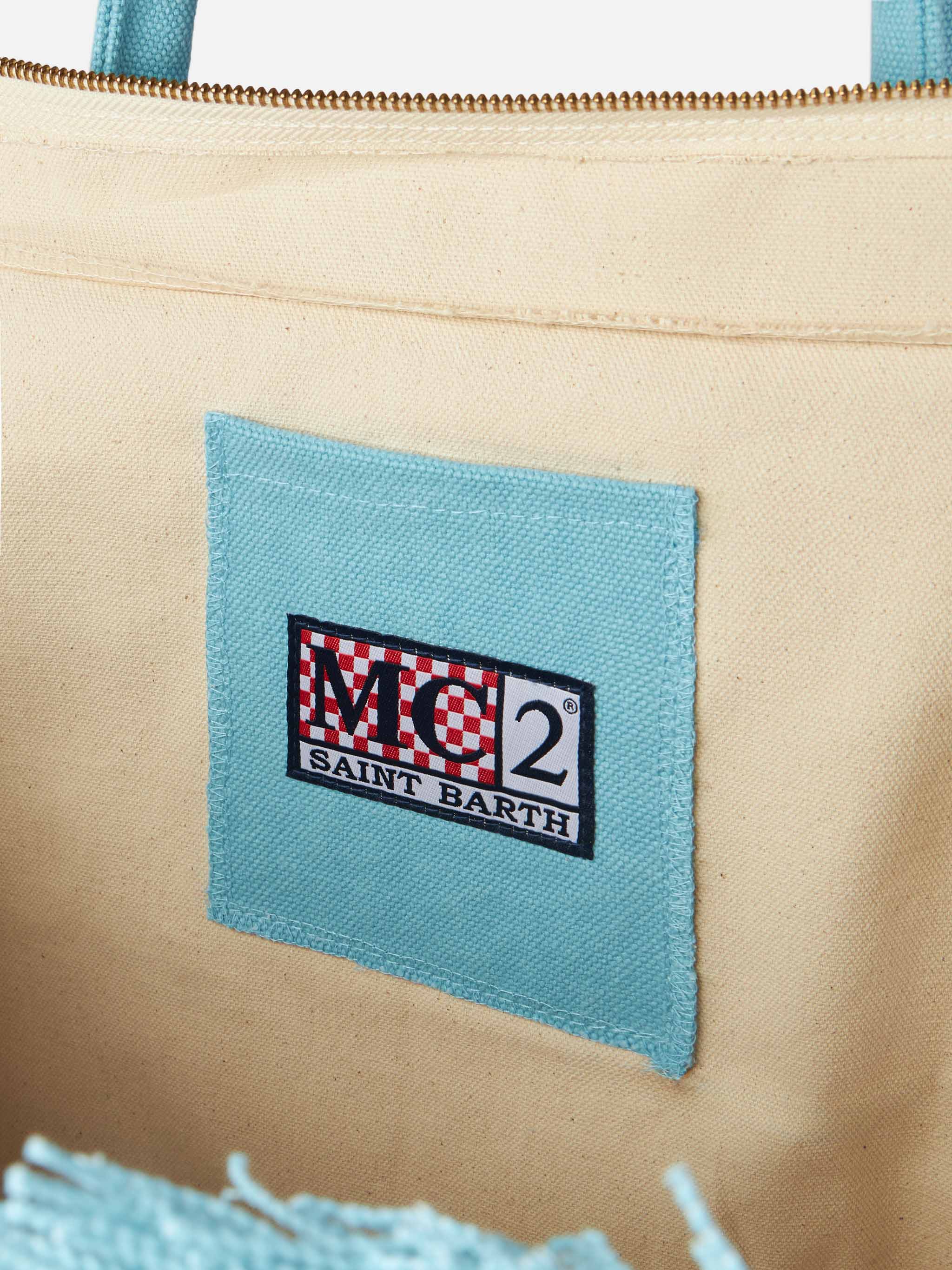 Light blue cotton canvas Vanity tote bag - Image 5