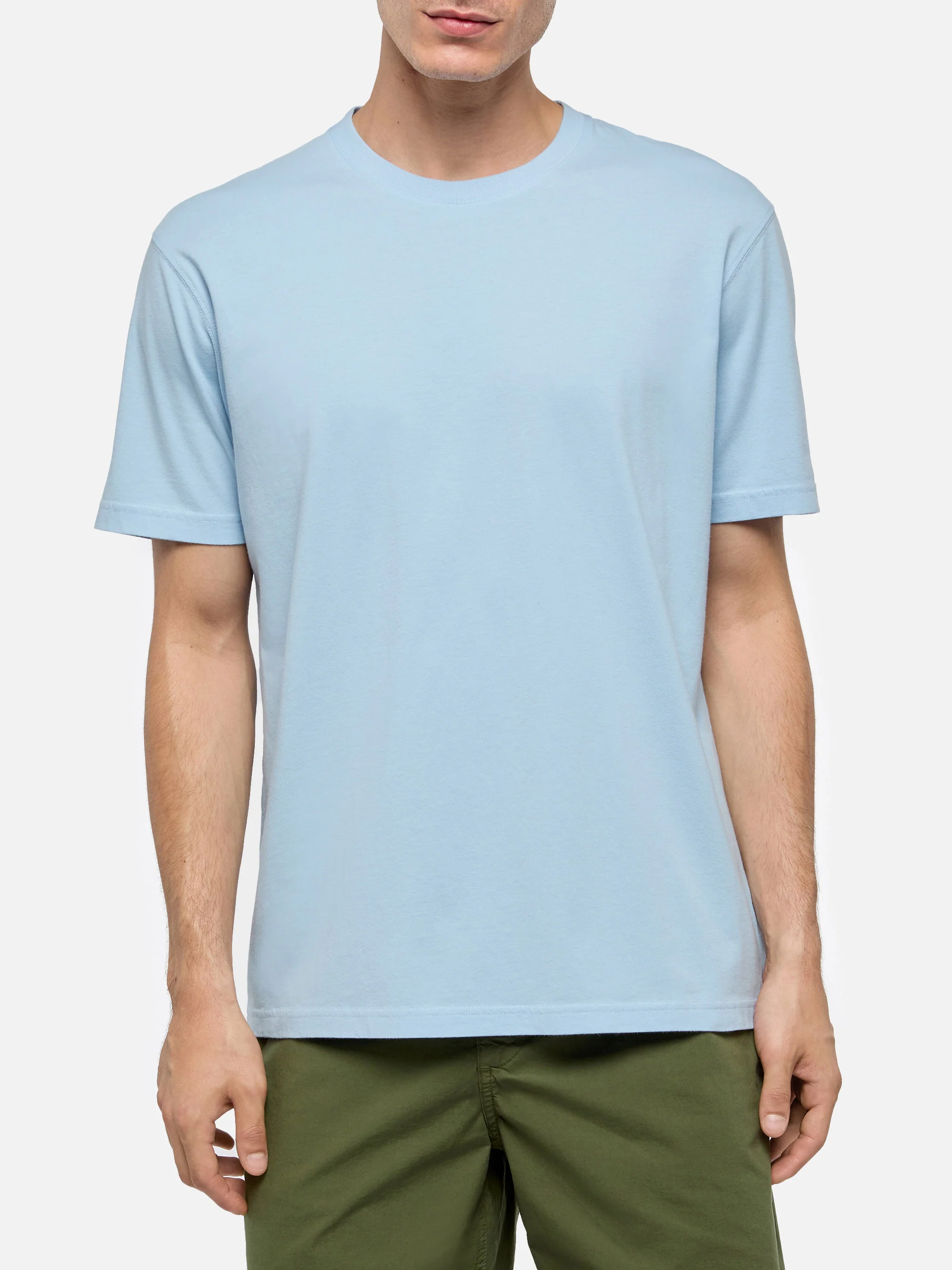 Light blue cotton jersey t-shirt Dover with St. Barth embroidery - Image 2