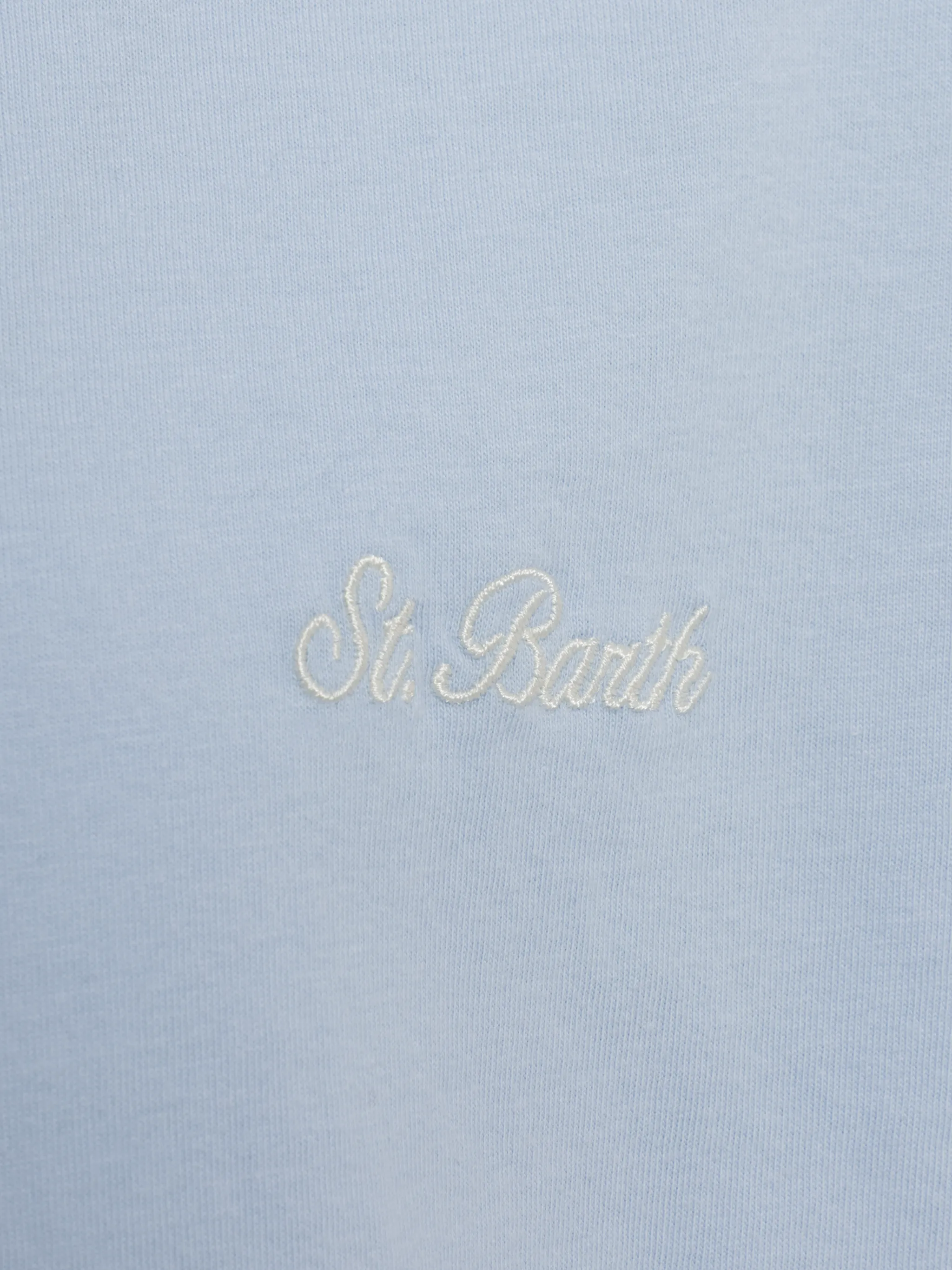 Light blue cotton jersey t-shirt Dover with St. Barth embroidery - Image 2