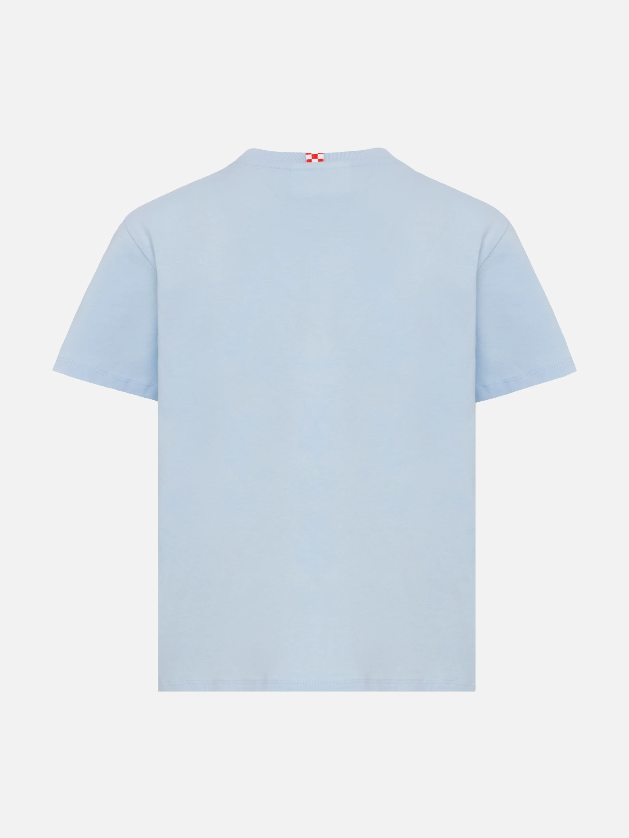 Light blue cotton jersey t-shirt Dover with St. Barth embroidery - Image 3