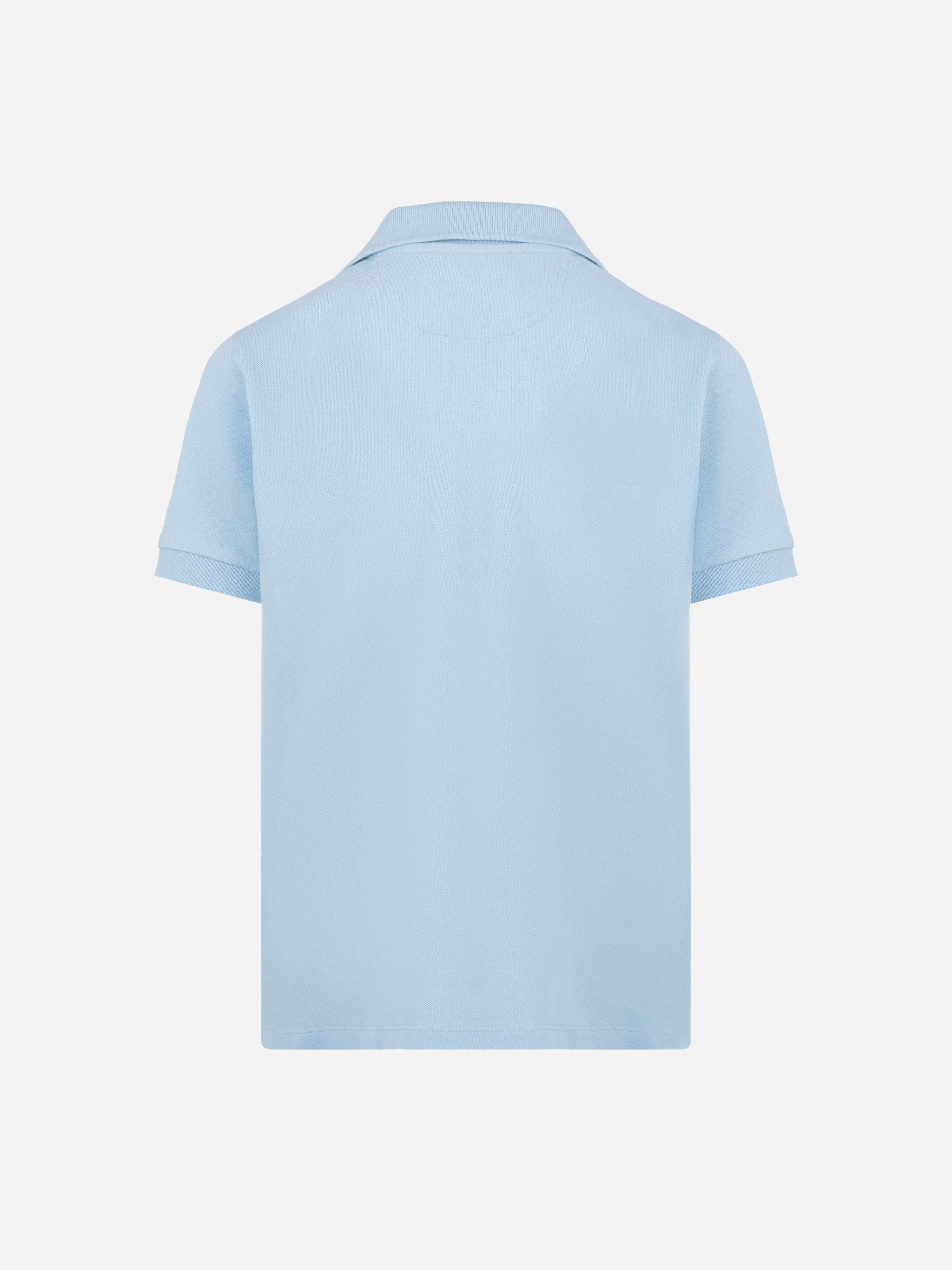 Light blue cotton piquet buttonless polo shirt Charles Jr - Image 2