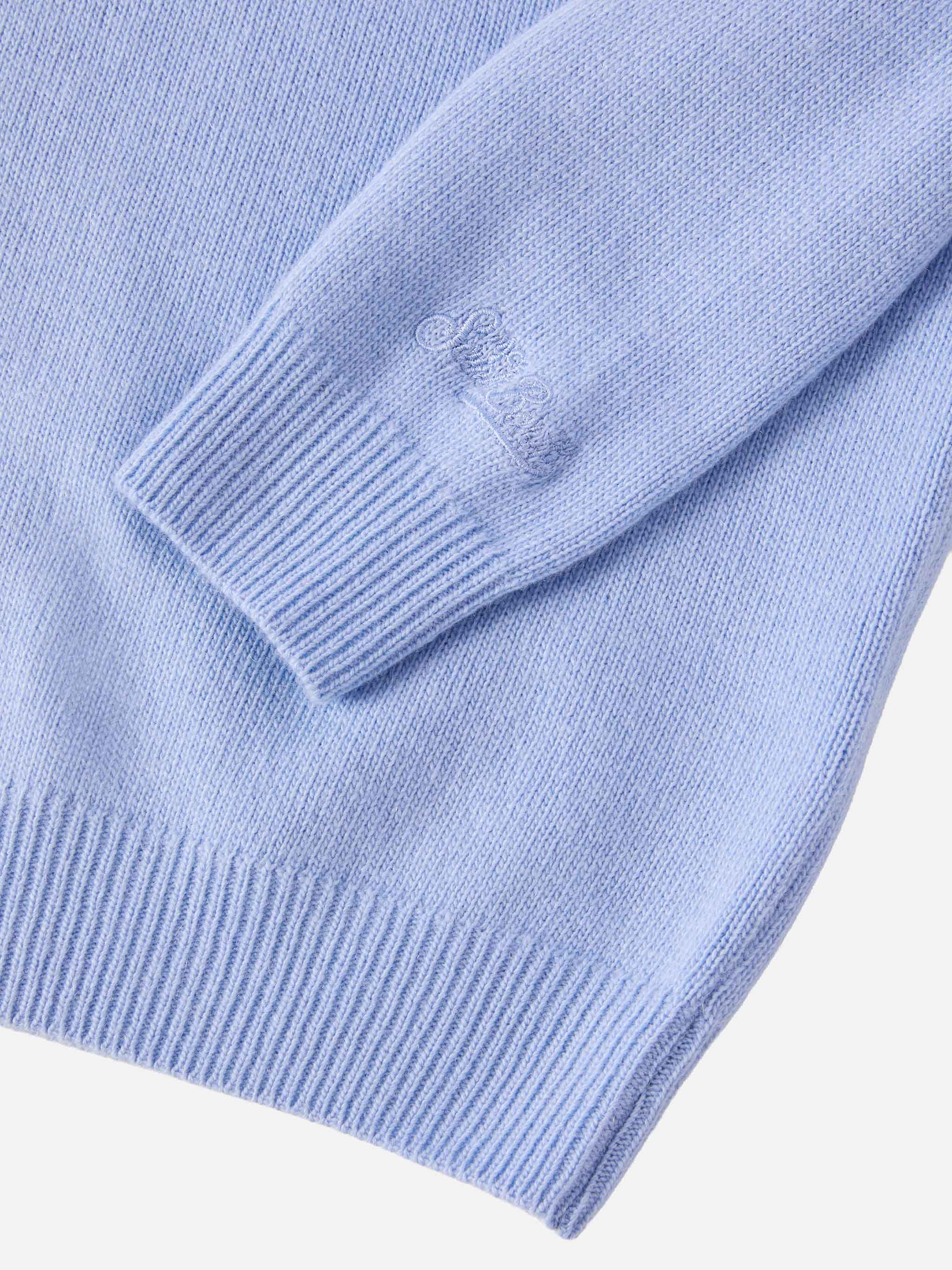 Light blue crewneck sweater Douglas with Tutto il papà jacquard - Image 3