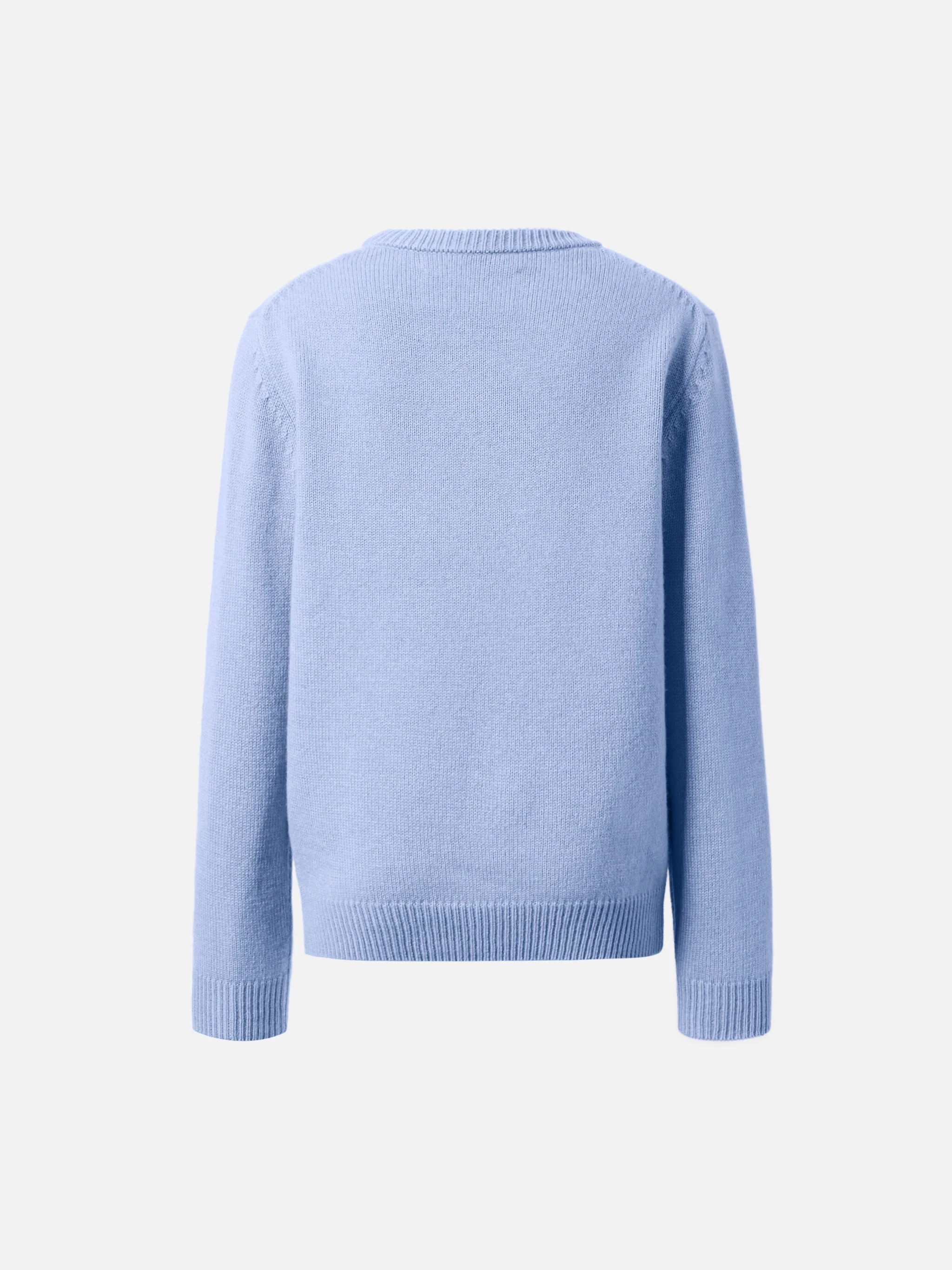 Light blue crewneck sweater Douglas with Tutto il papà jacquard - Image 4