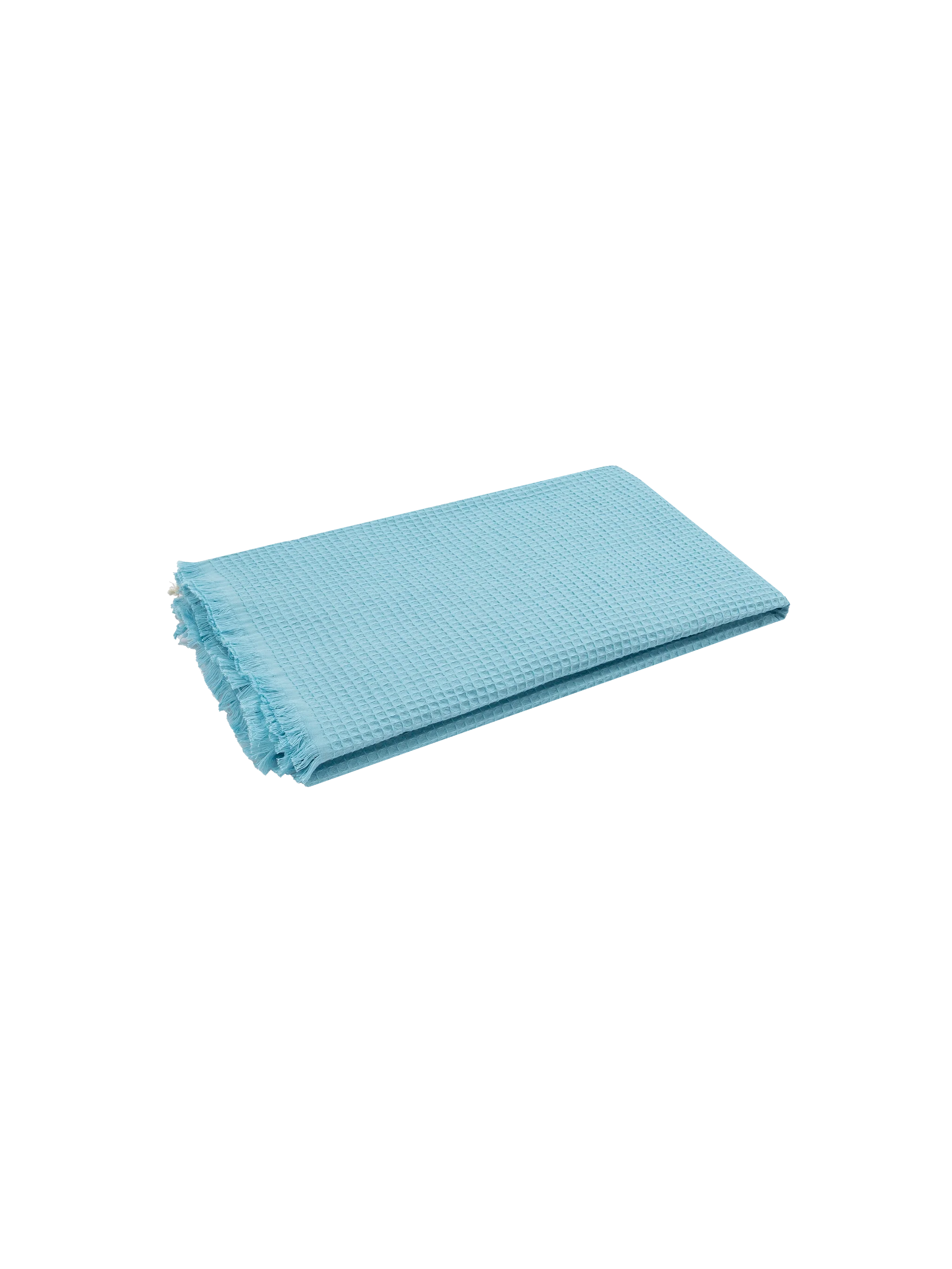 Light blue honeycomb cotton FoutaSac beach towel - Image 3
