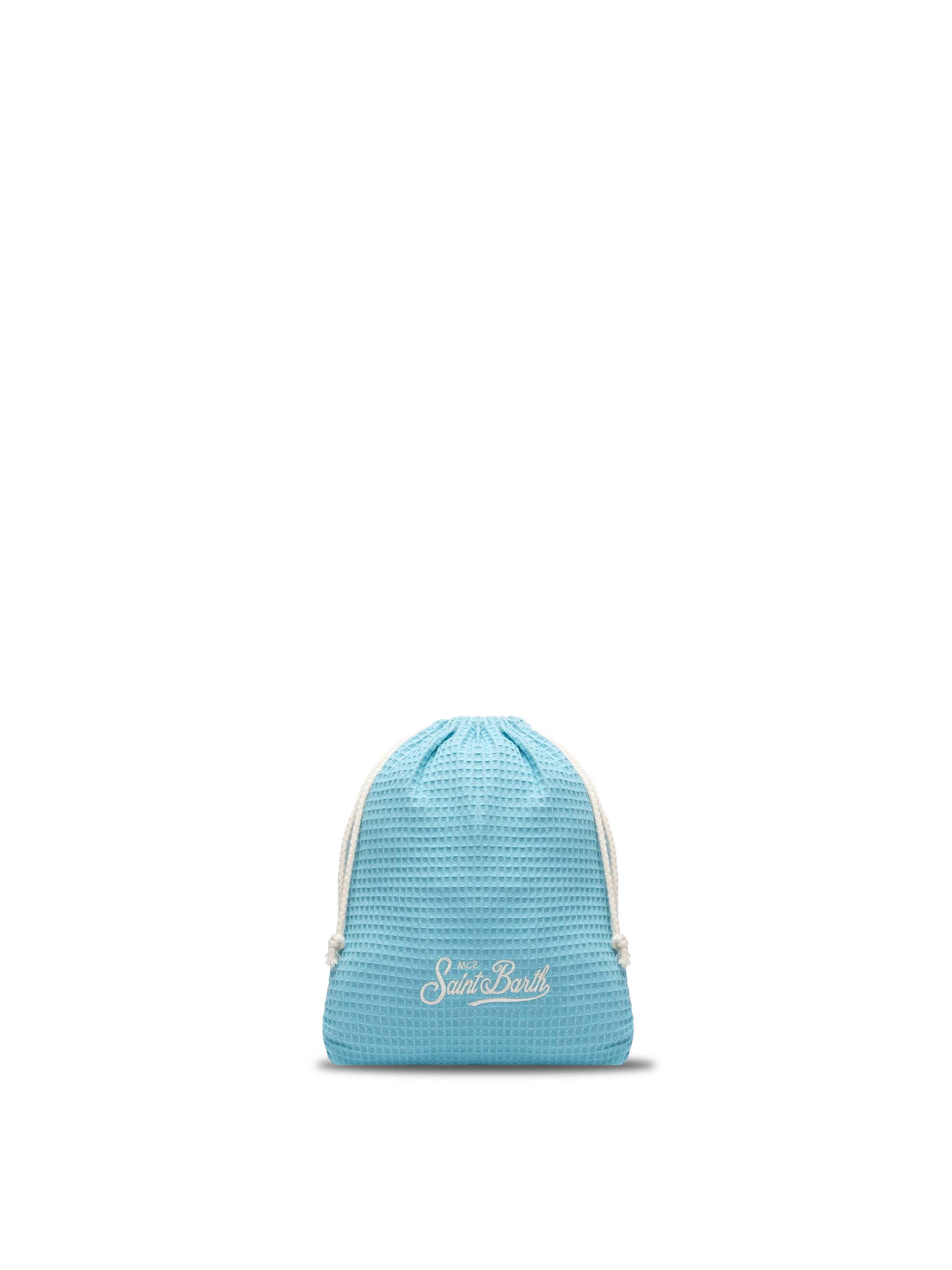 Light blue honeycomb cotton FoutaSac beach towel - Image 4